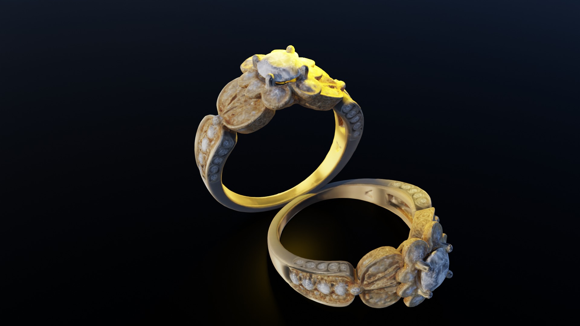 Realistic Gold Ring 3D Model - Clear Mesh for Visualizations 3D model_1
