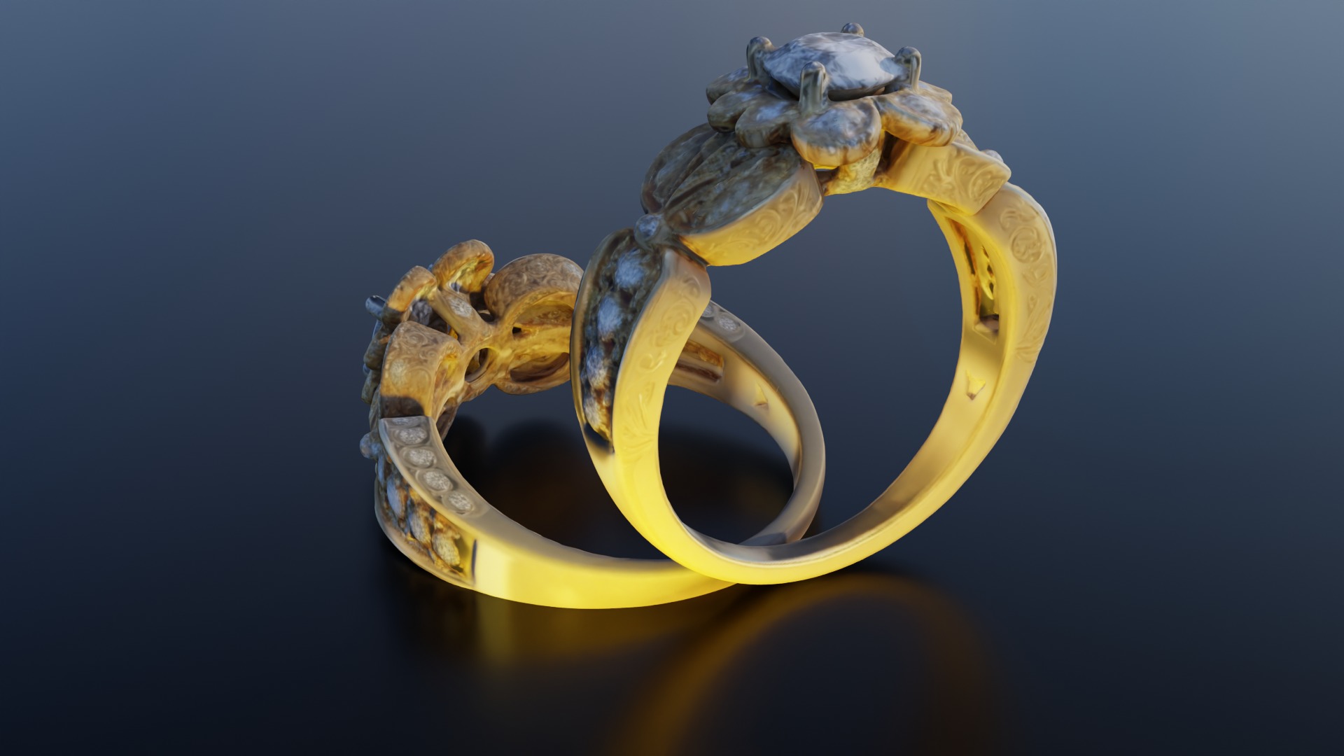 Realistic Gold Ring 3D Model - Clear Mesh for Visualizations 3D model_2