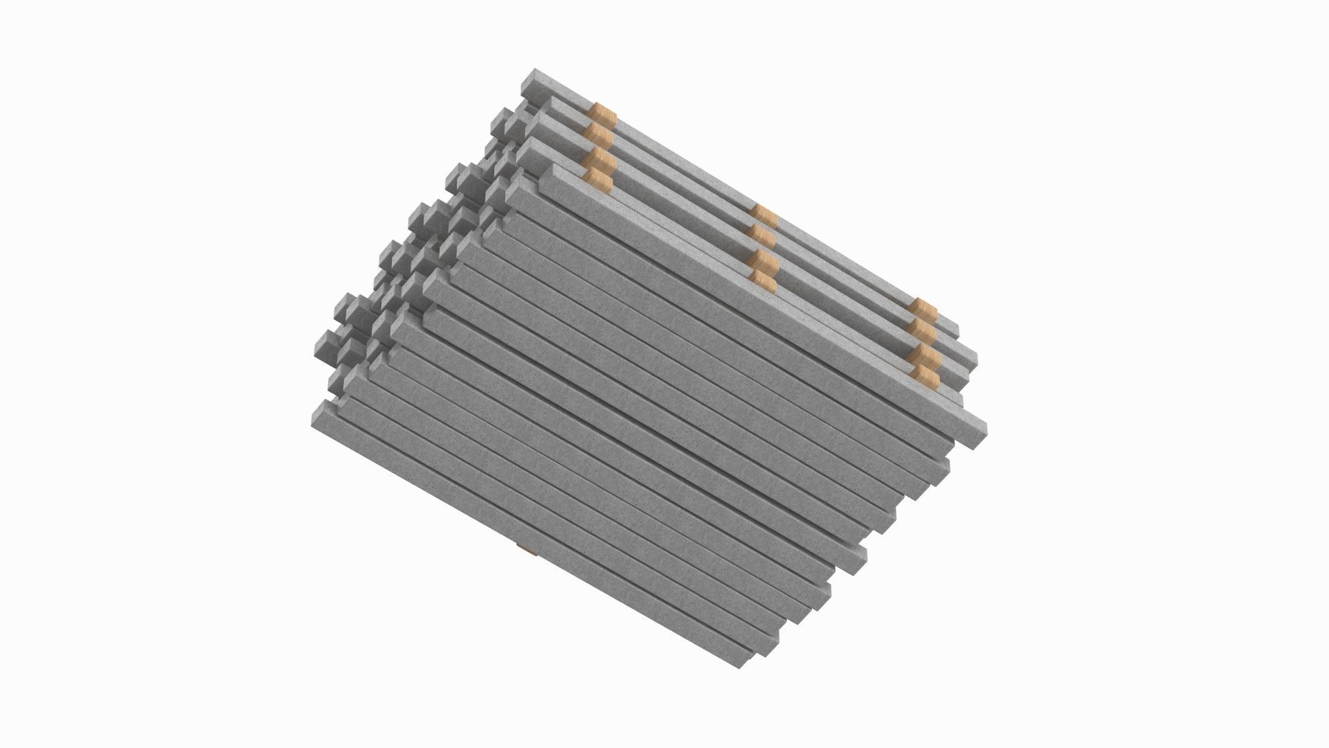 Concrete Slabs On Wood Planks 3D model_4