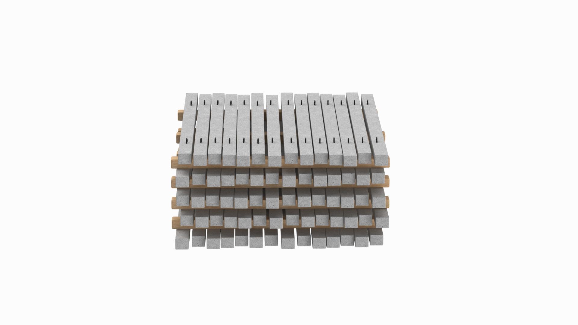Concrete Slabs On Wood Planks 3D model_1