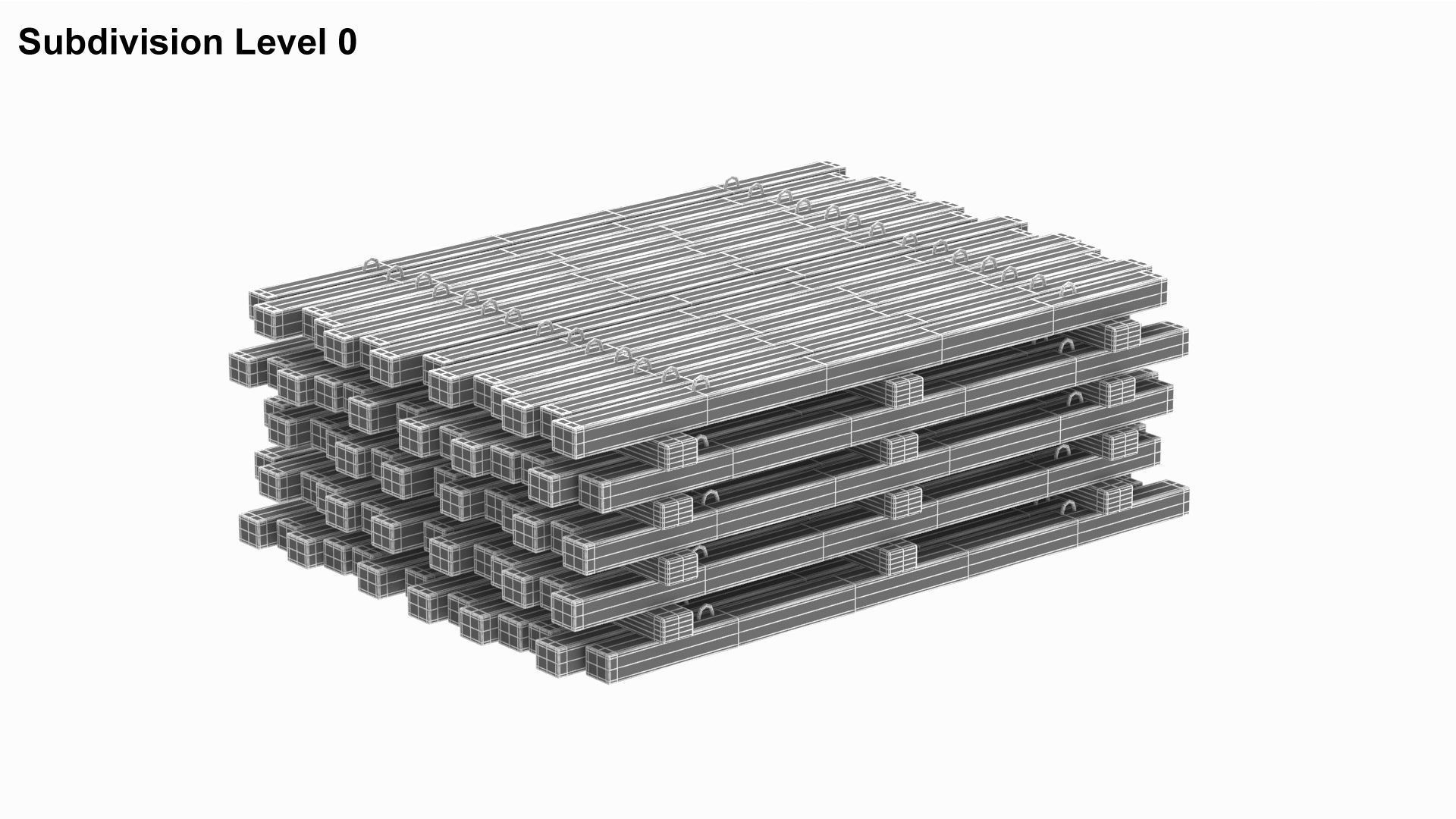 Concrete Slabs On Wood Planks 3D model_6