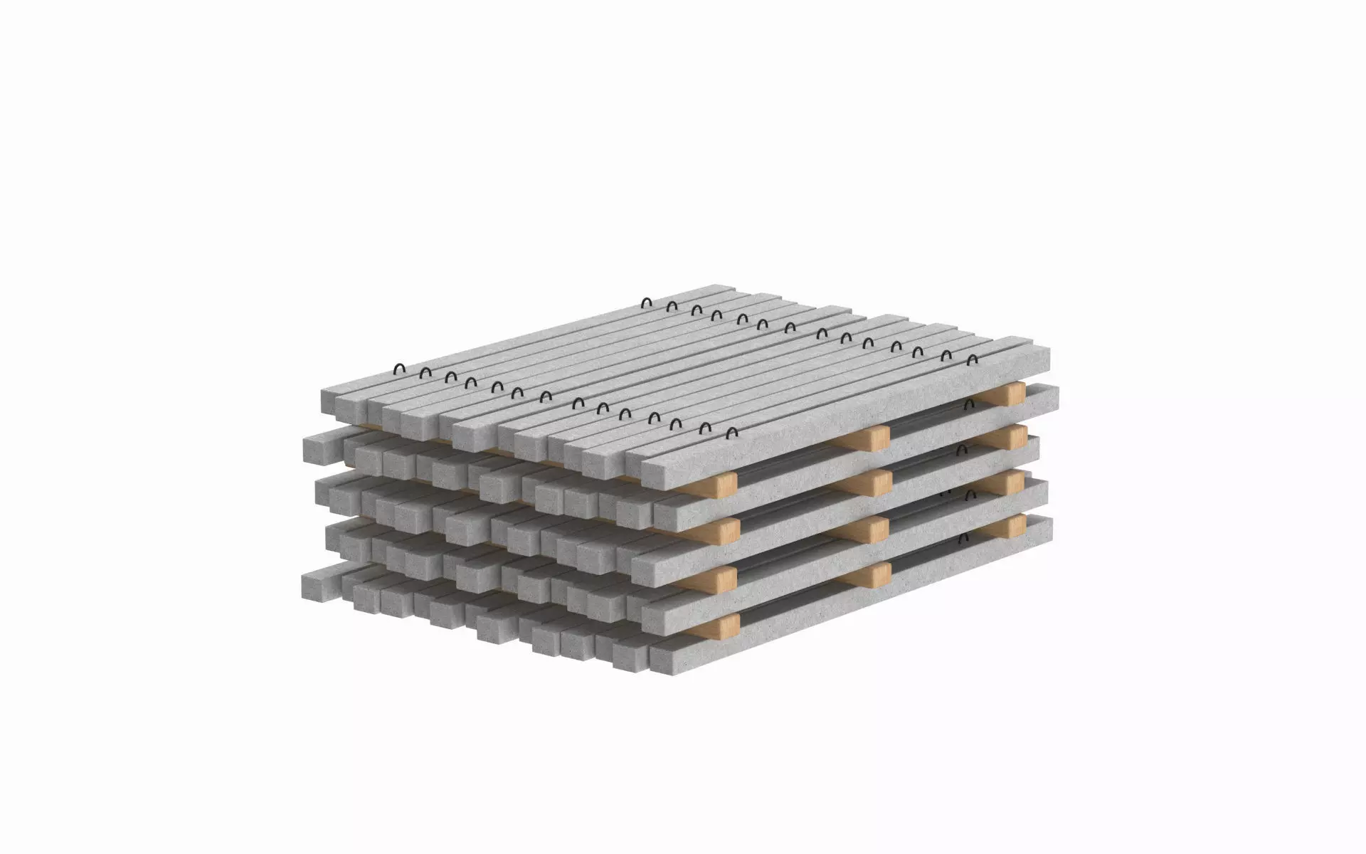 Concrete Slabs On Wood Planks 3D model_0