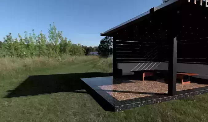 Pergola 2 - modern wood and metal 