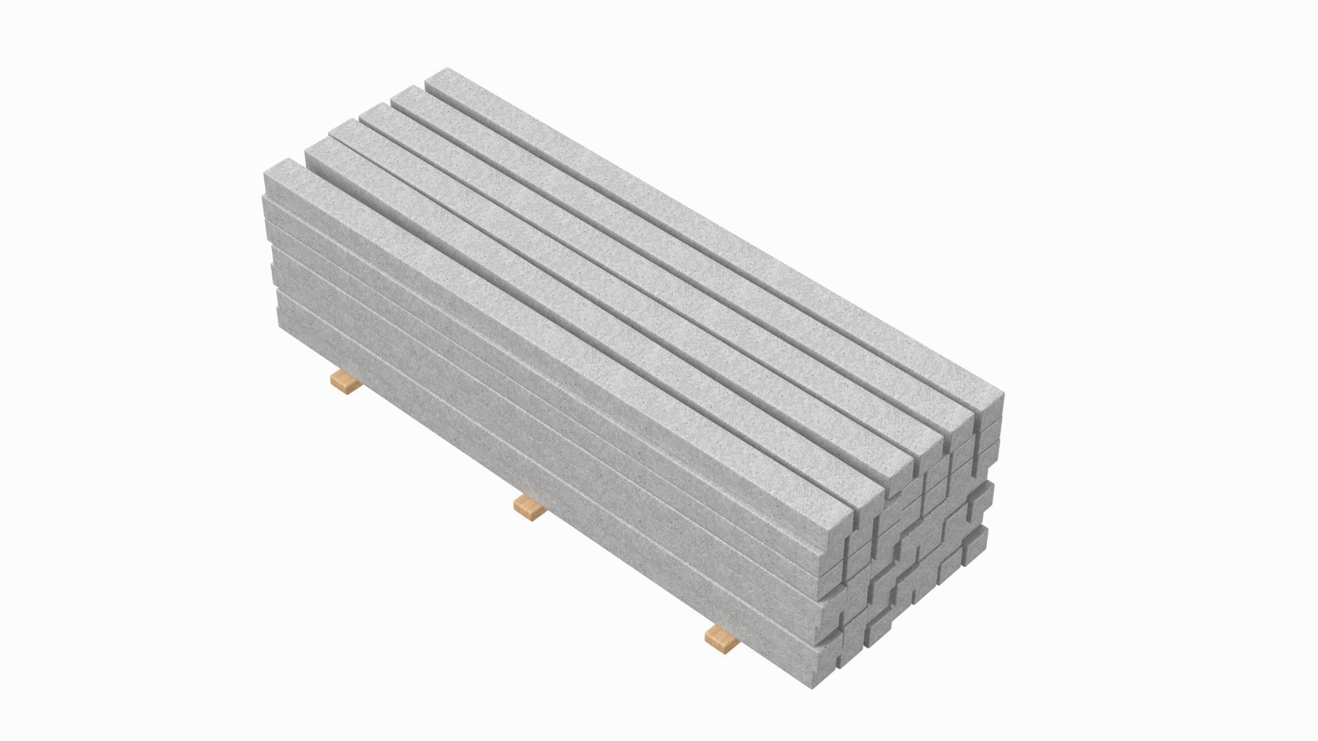 Concrete Slabs On Wood Planks 3D model_4