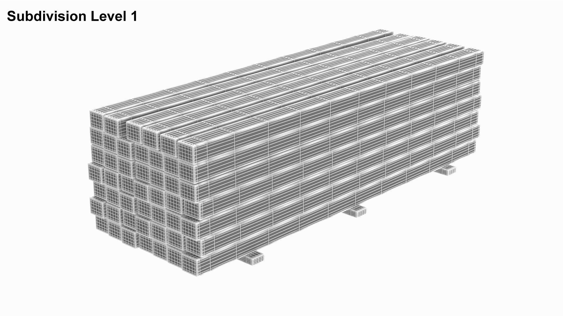 Concrete Slabs On Wood Planks 3D model_8