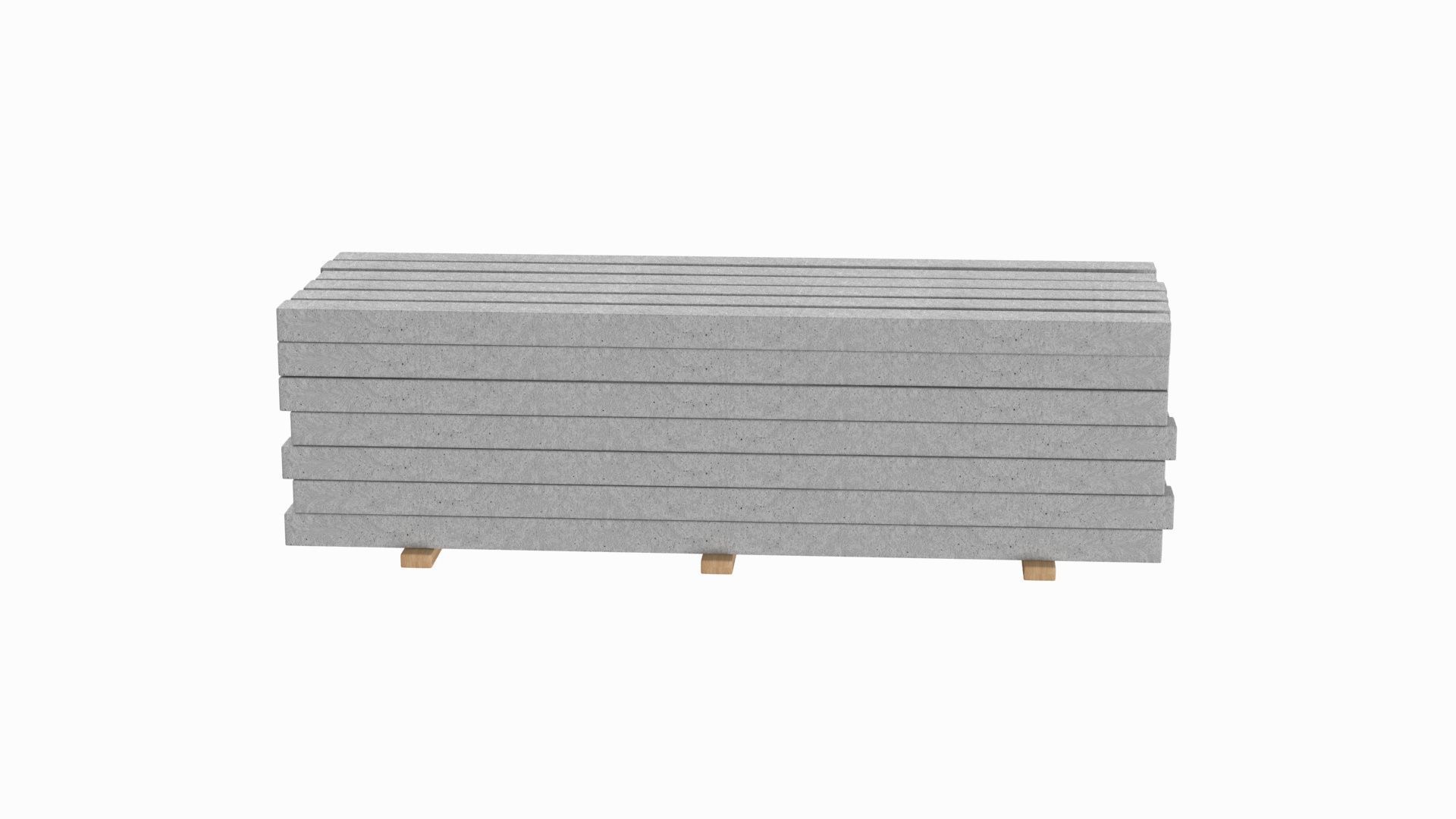 Concrete Slabs On Wood Planks 3D model_3