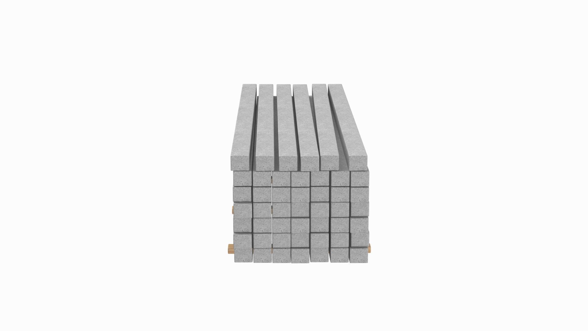 Concrete Slabs On Wood Planks 3D model_2