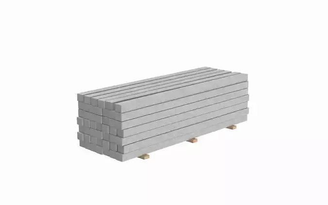 Concrete Slabs On Wood Planks 3D model Concrete Slabs On Wood Planks 3D model