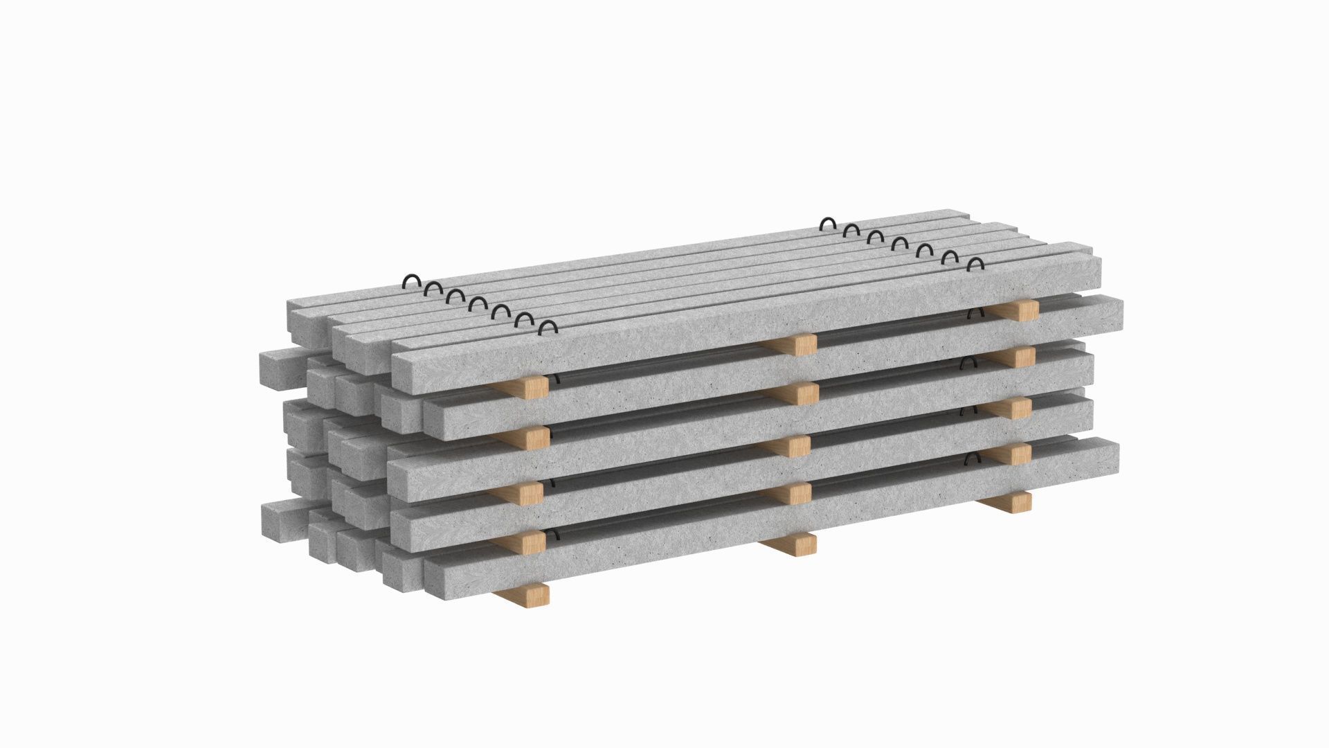 Stacked Concrete Slabs 3D model_4