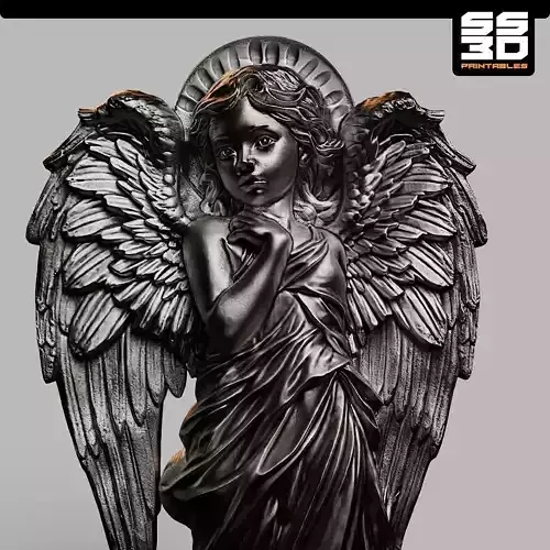Angel 3D cnc Bas Relief STL File- Baby