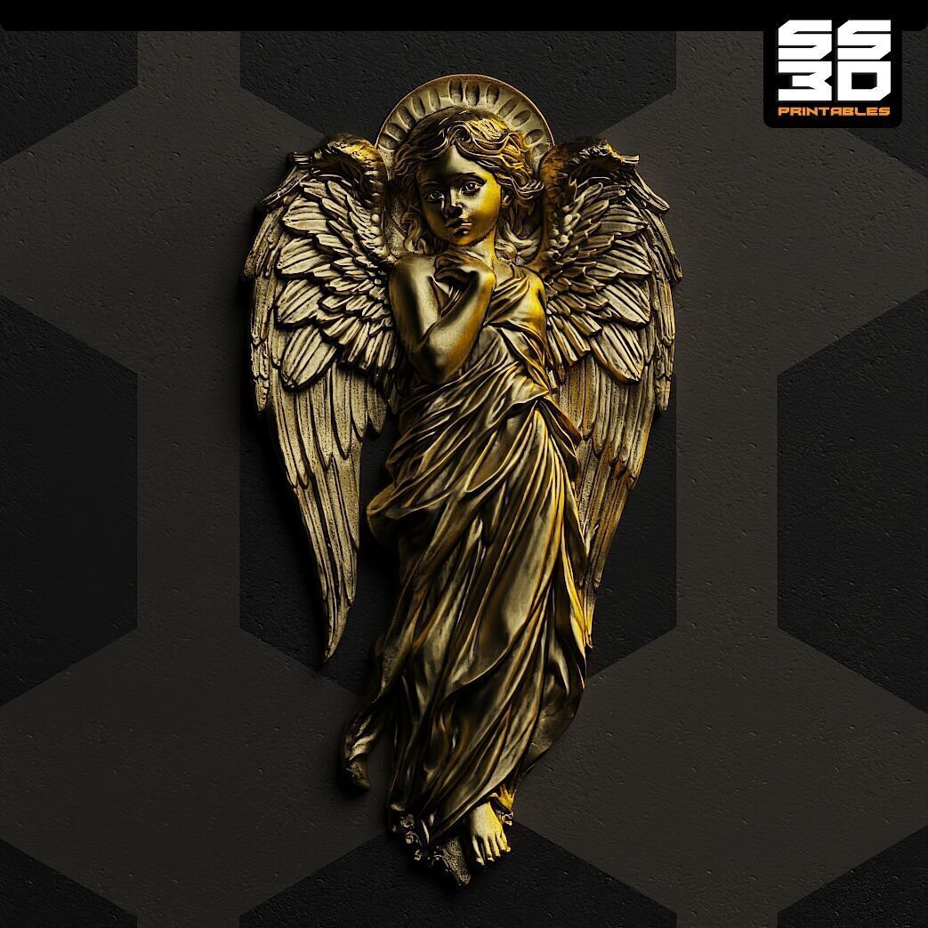Angel 3D cnc Bas Relief STL File- Baby 3D print model_6