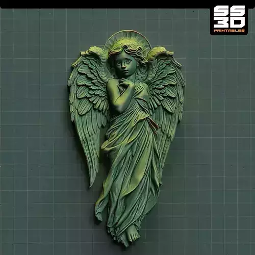 Angel 3D cnc Bas Relief STL File- Baby 3D print model