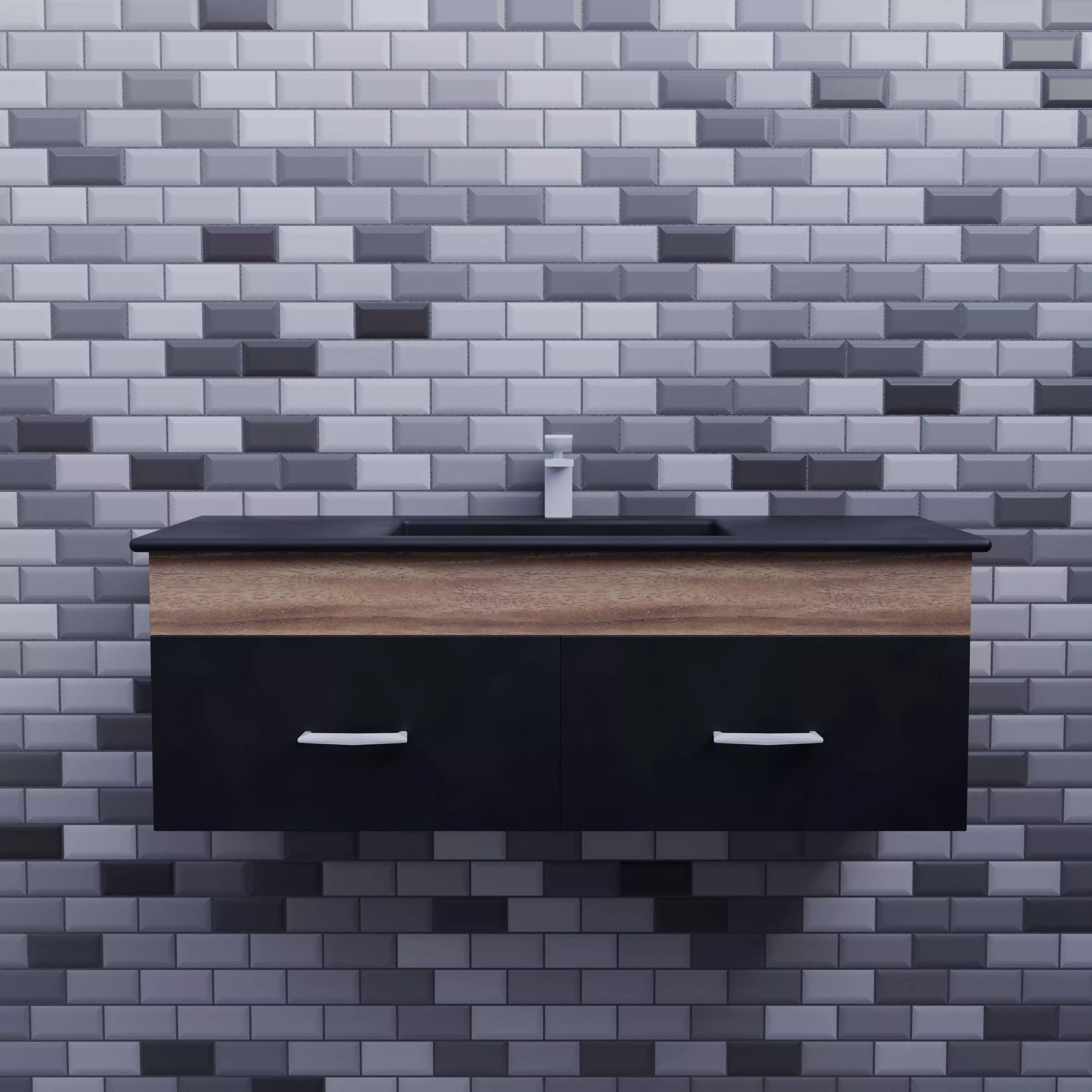 Modern Black Sink Cabinet Free 3D model