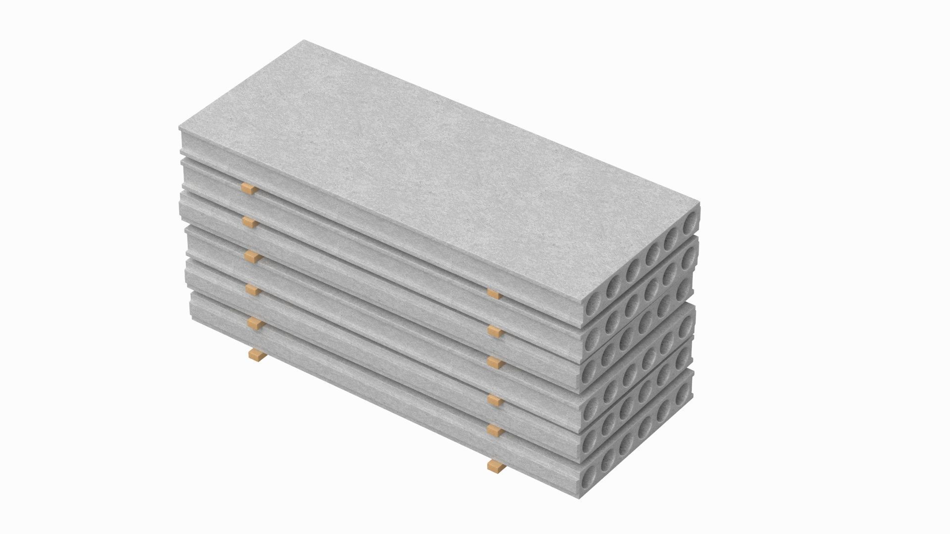 Stacked Concrete Slabs  3D model_4