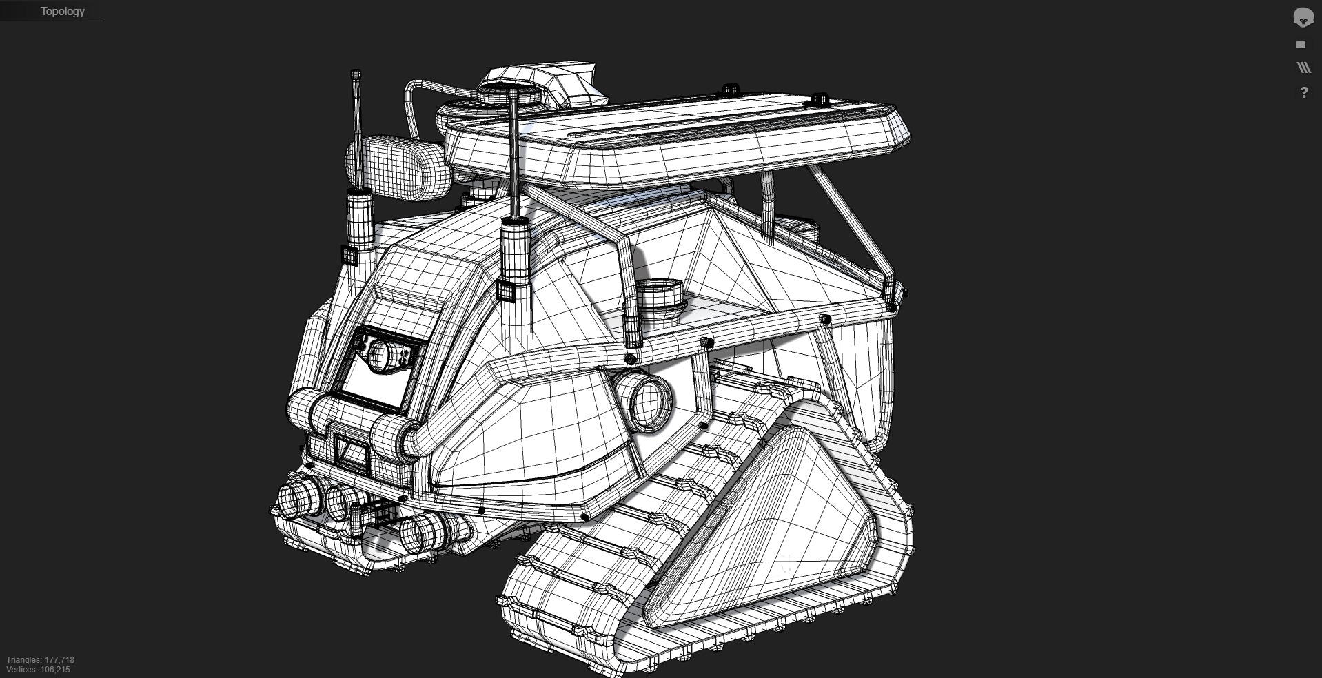 Magirus Wolf R1 Firefighting Fire Robot  vehicle  Low-poly 3D model_15