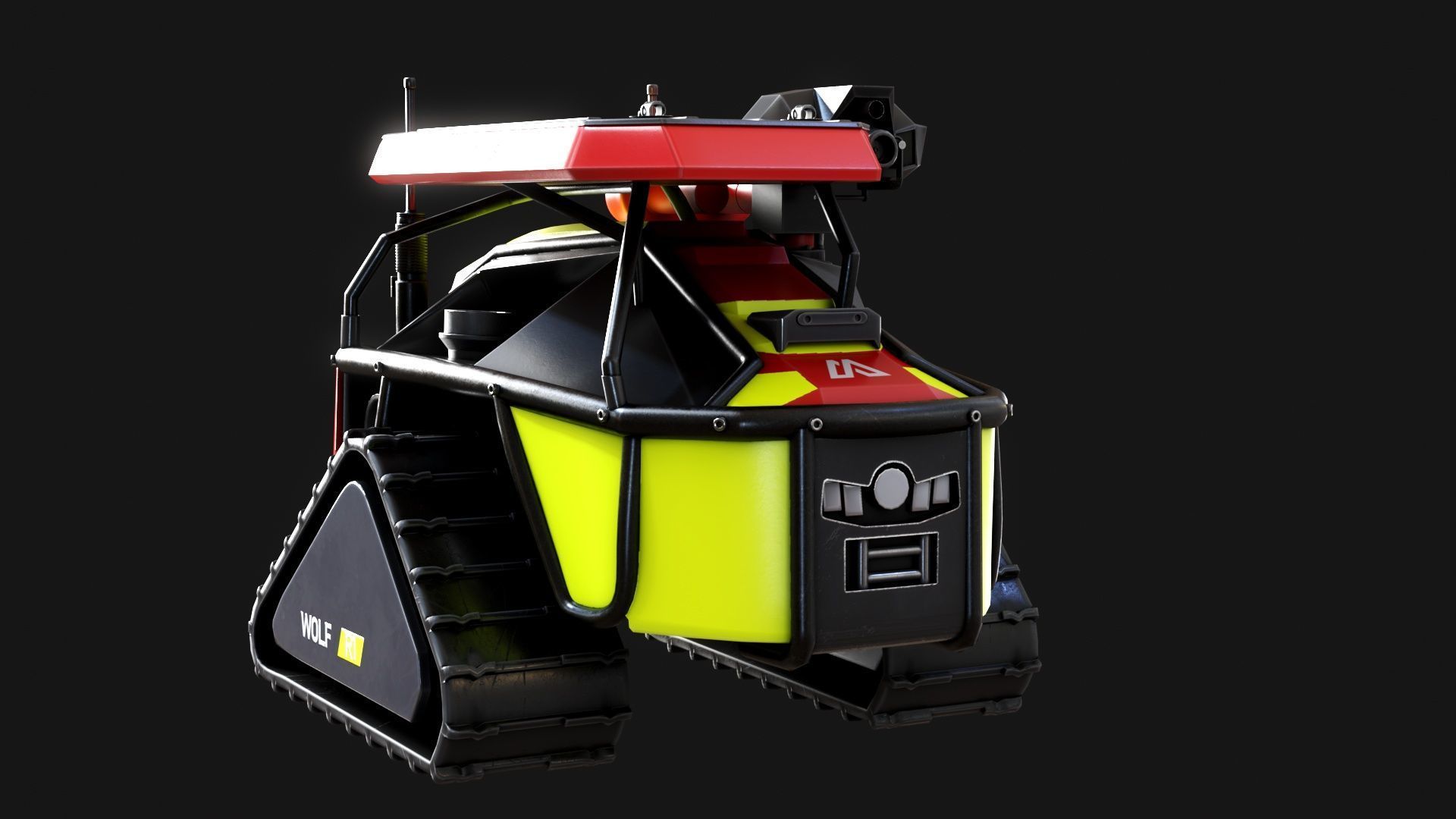 Magirus Wolf R1 Firefighting Fire Robot  vehicle  Low-poly 3D model_3