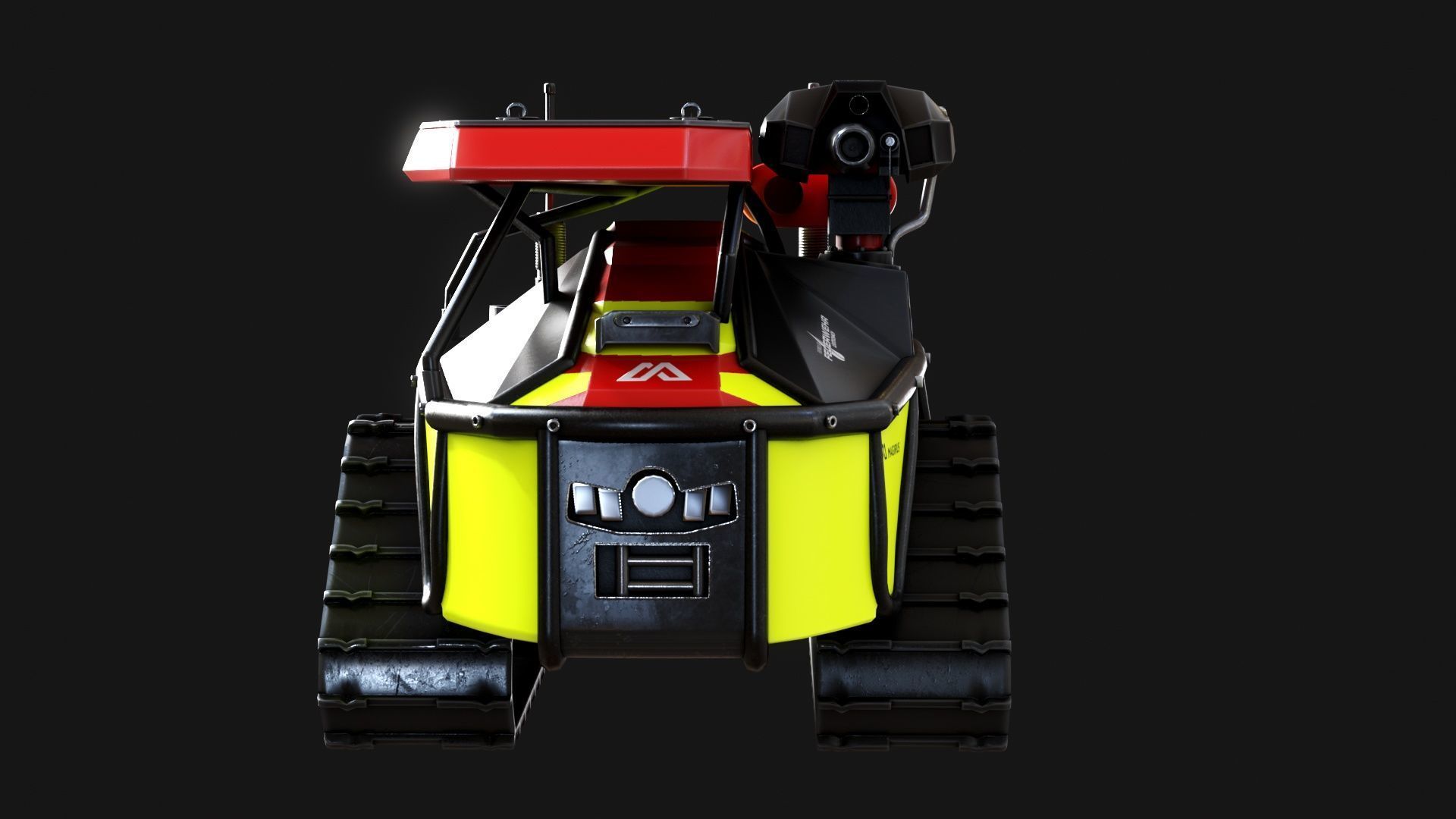 Magirus Wolf R1 Firefighting Fire Robot  vehicle  Low-poly 3D model_8