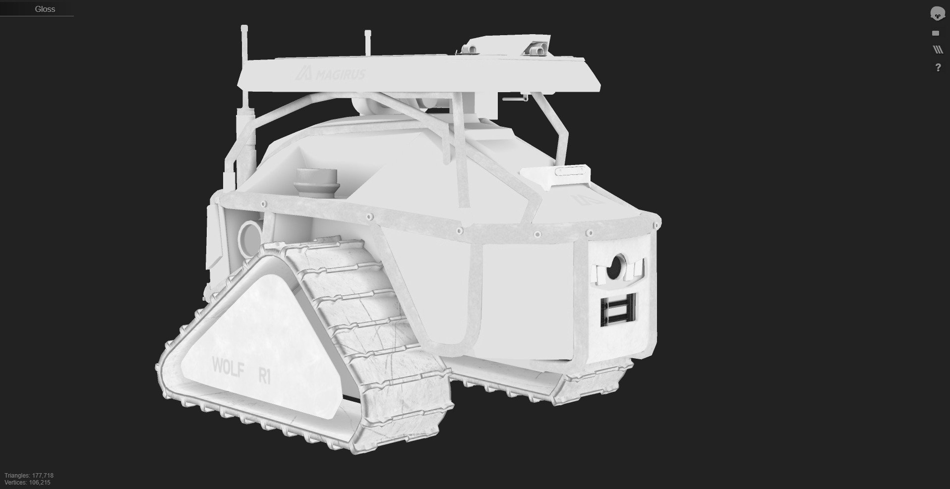 Magirus Wolf R1 Firefighting Fire Robot  vehicle  Low-poly 3D model_13