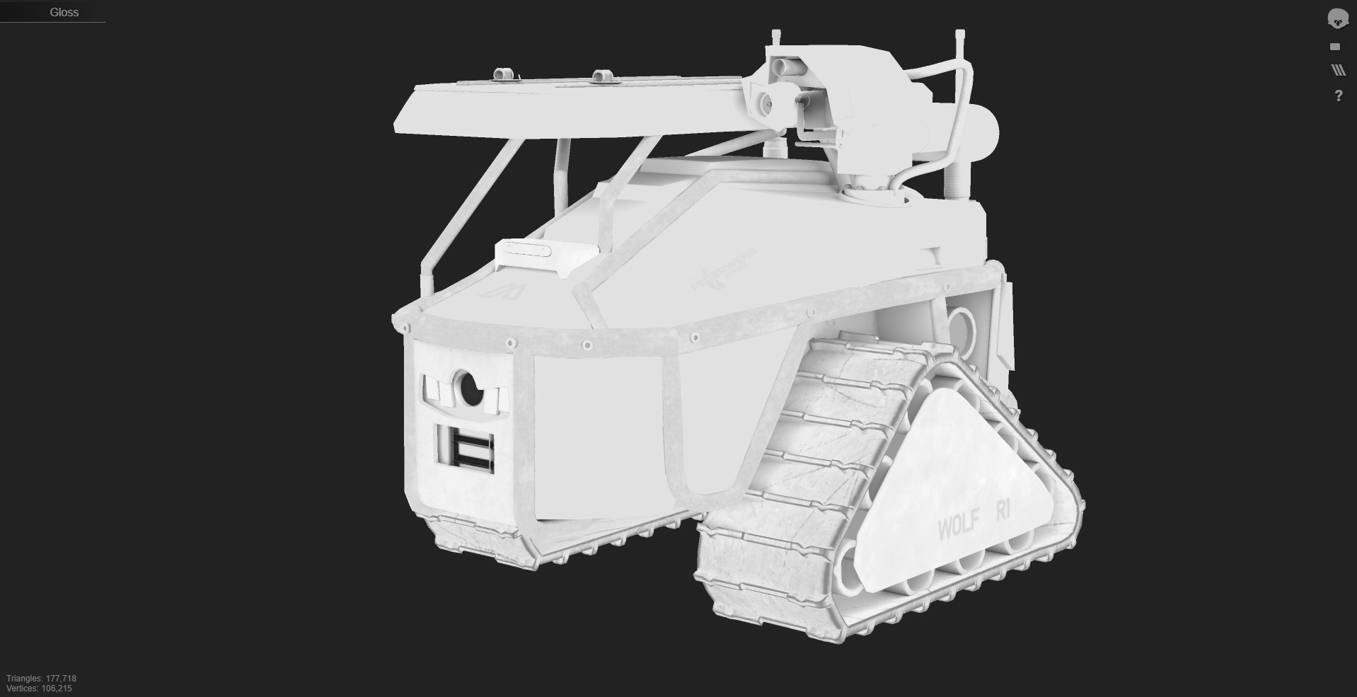 Magirus Wolf R1 Firefighting Fire Robot  vehicle  Low-poly 3D model_10