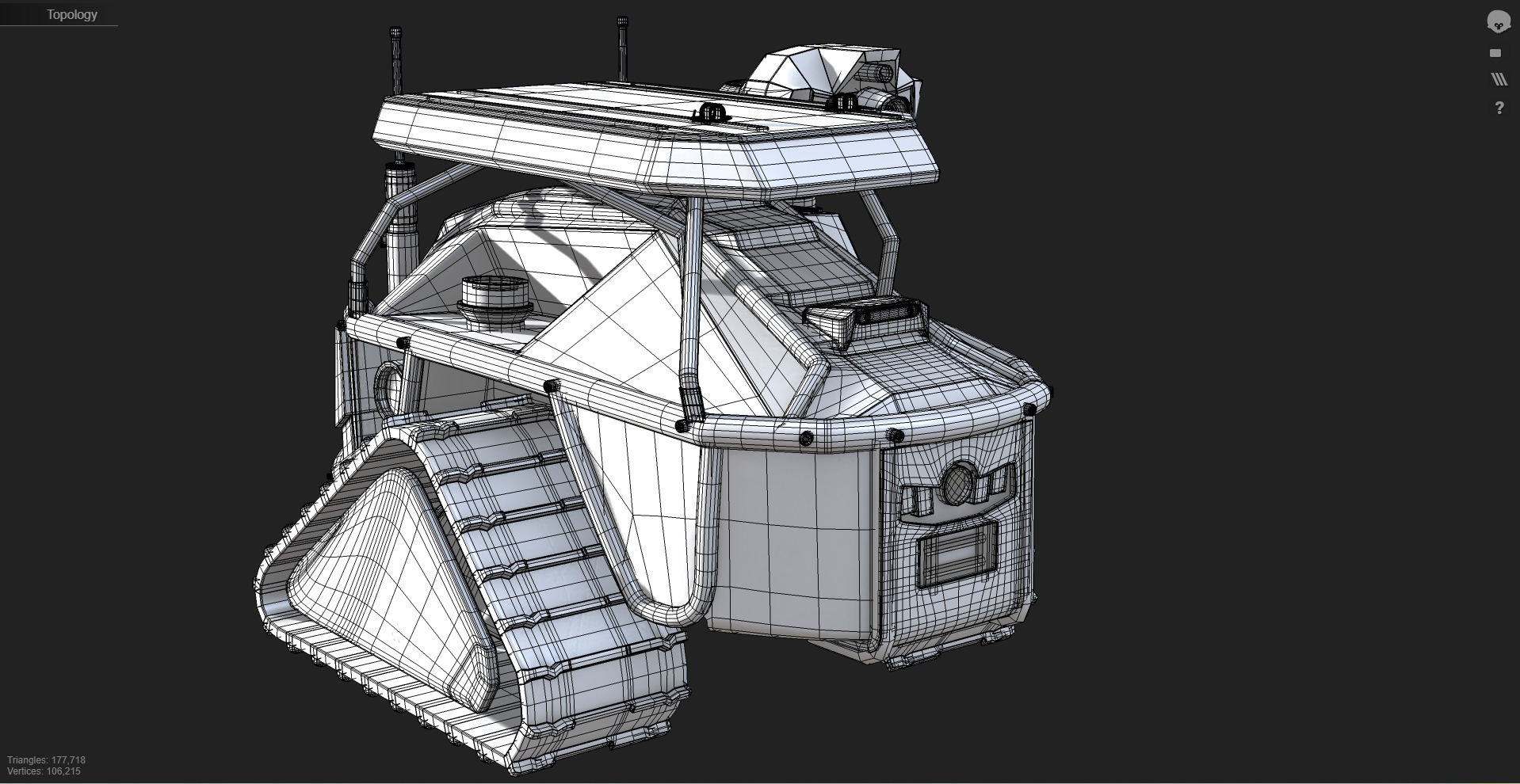 Magirus Wolf R1 Firefighting Fire Robot  vehicle  Low-poly 3D model_16