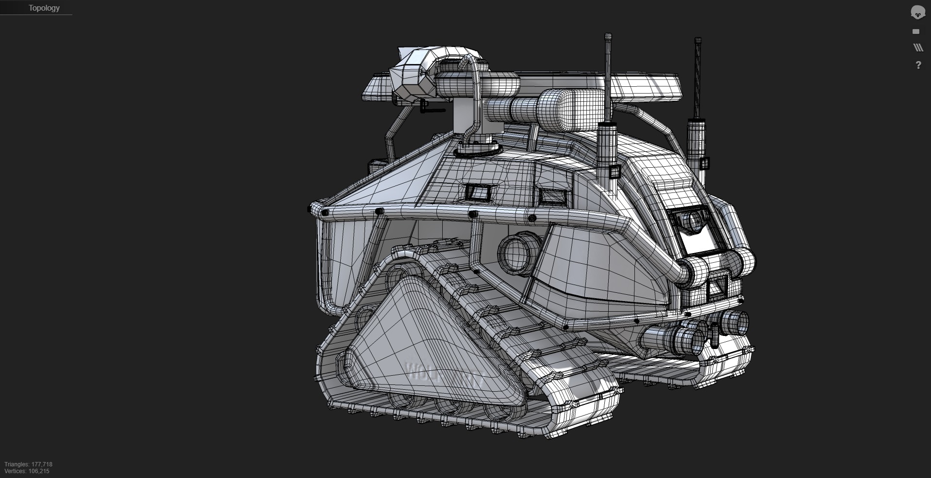 Magirus Wolf R1 Firefighting Fire Robot  vehicle  Low-poly 3D model_18