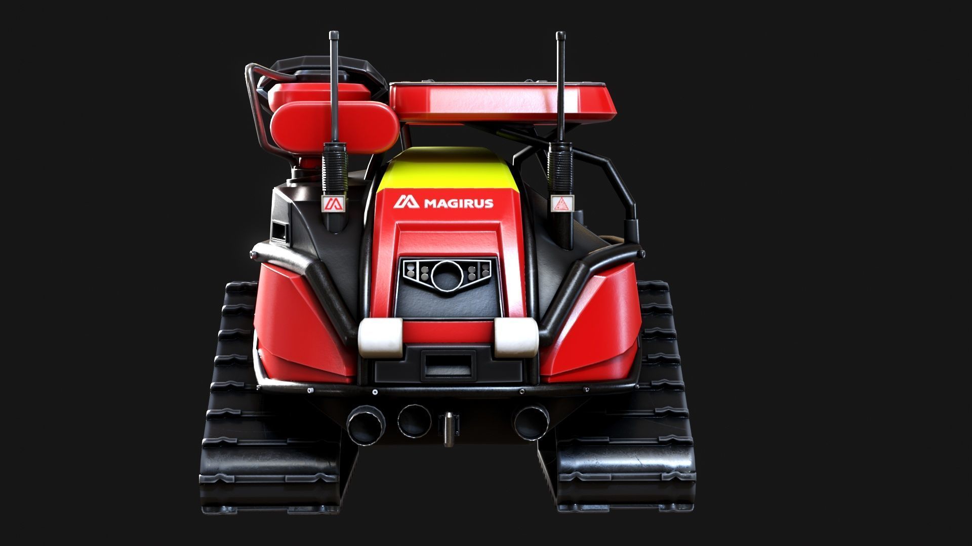 Magirus Wolf R1 Firefighting Fire Robot  vehicle  Low-poly 3D model_7