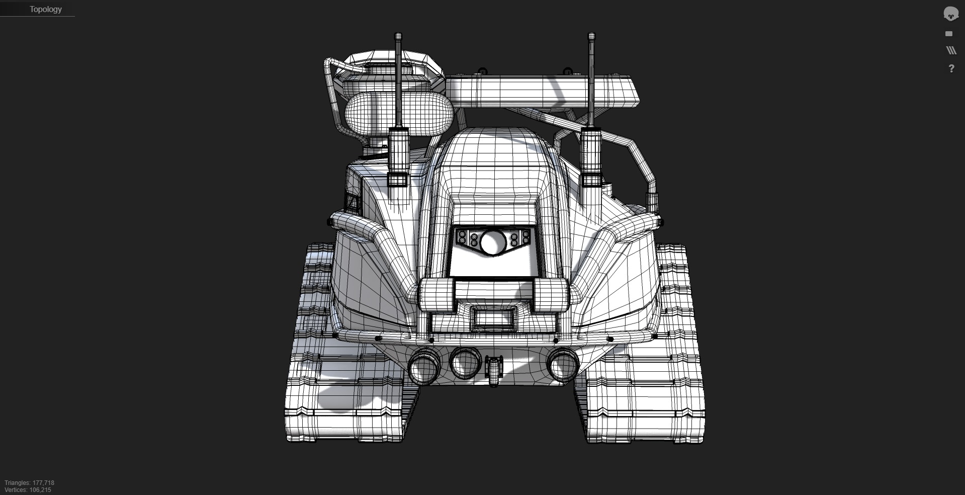 Magirus Wolf R1 Firefighting Fire Robot  vehicle  Low-poly 3D model_17