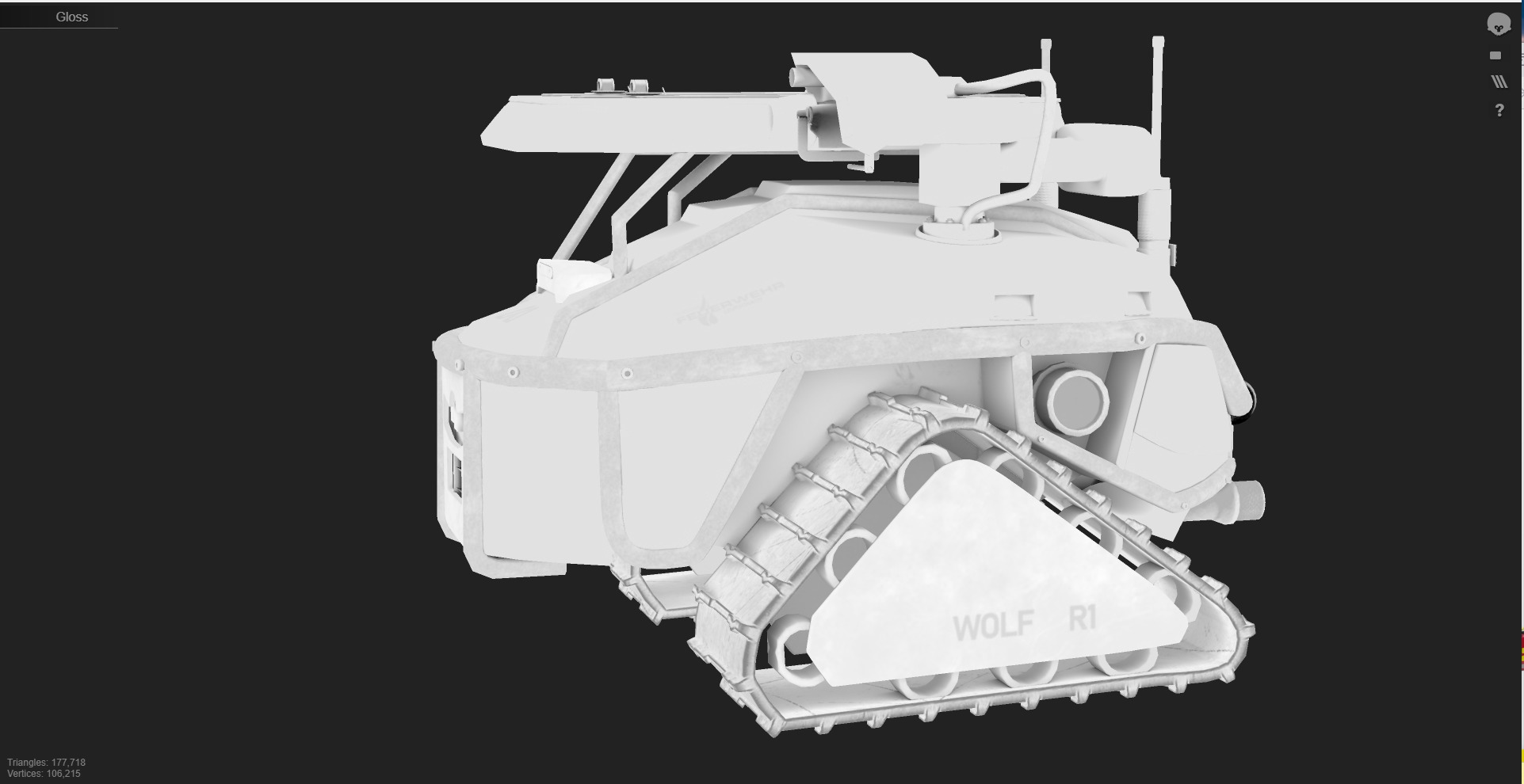 Magirus Wolf R1 Firefighting Fire Robot  vehicle  Low-poly 3D model_14