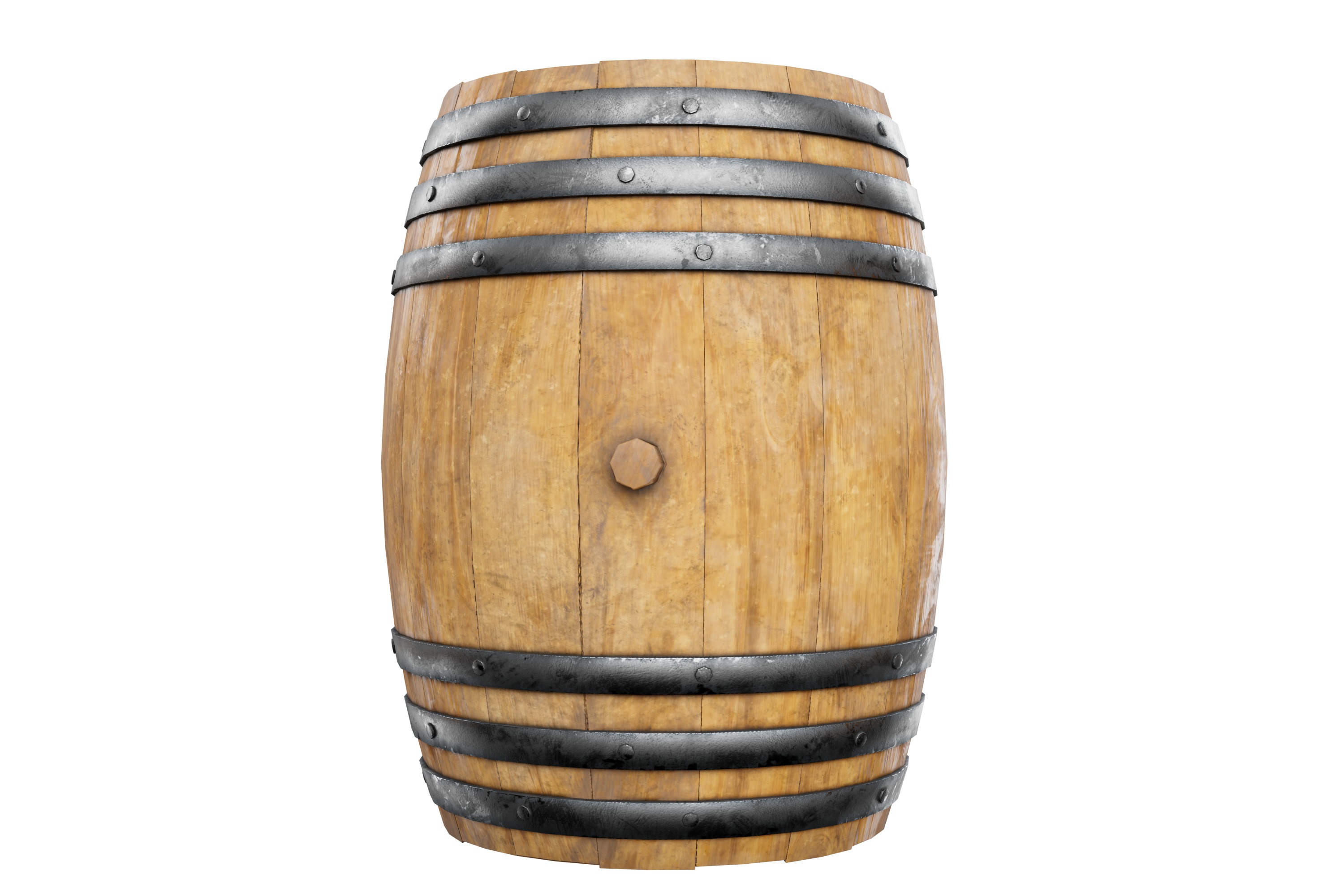 Wooden BARREL 3D model_4