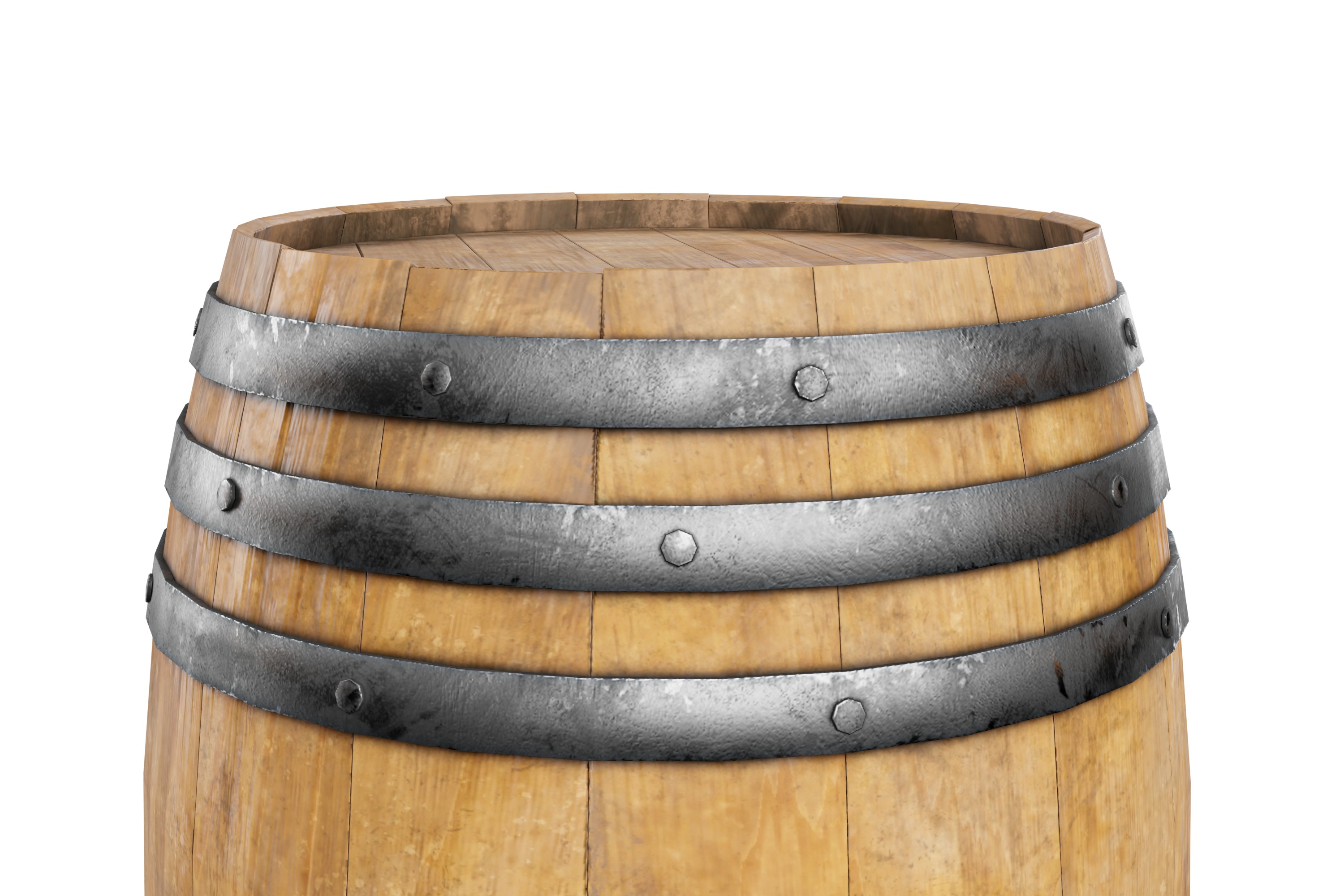 Wooden BARREL 3D model_2