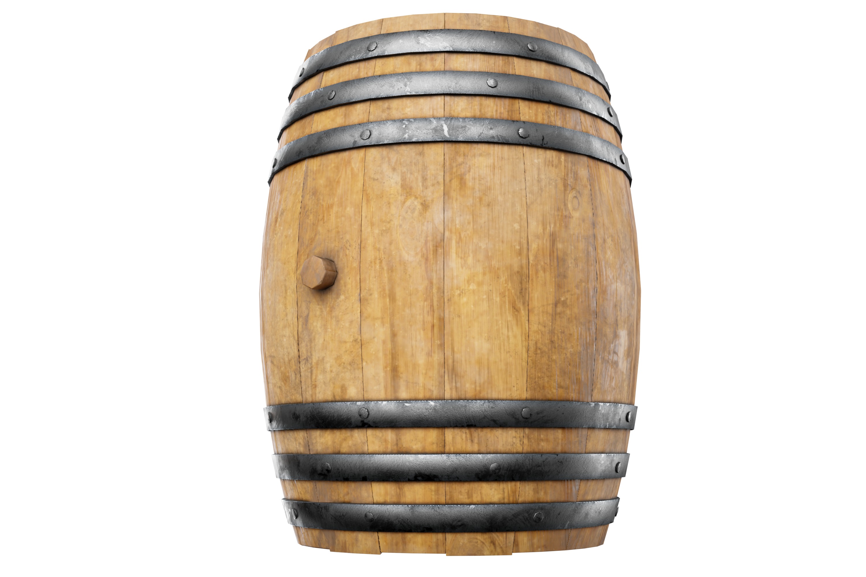 Wooden BARREL 3D model_5