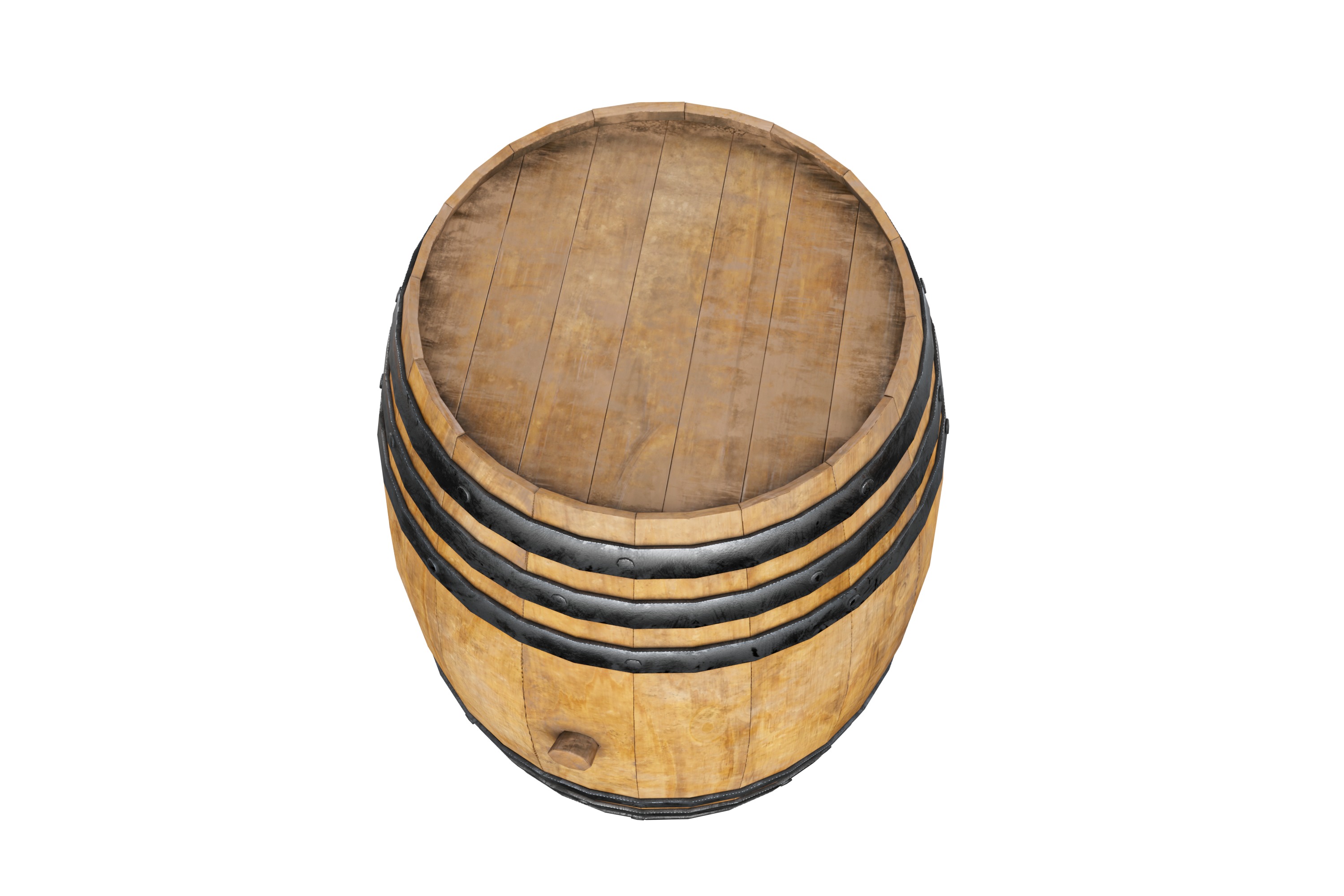 Wooden BARREL 3D model_3