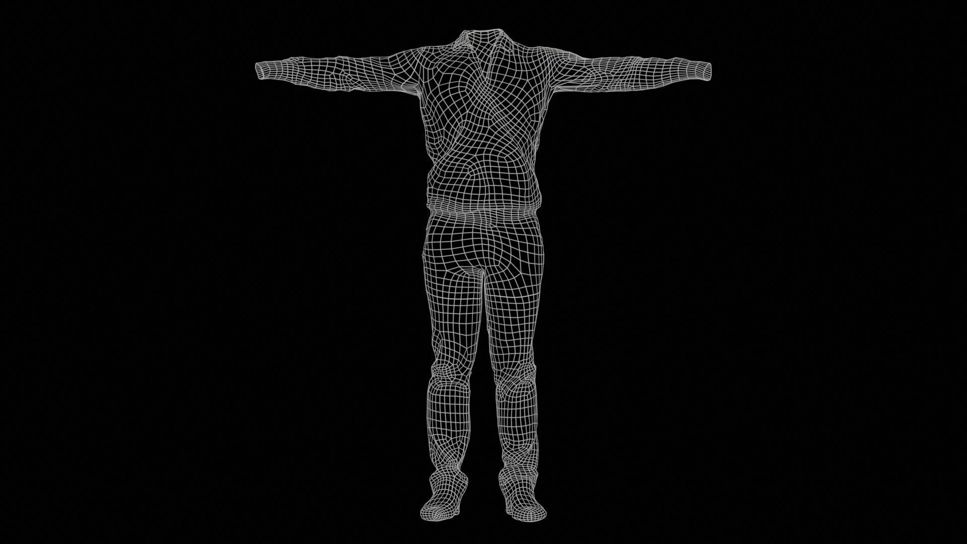 Business Costume 10 Low-poly 3D model_11