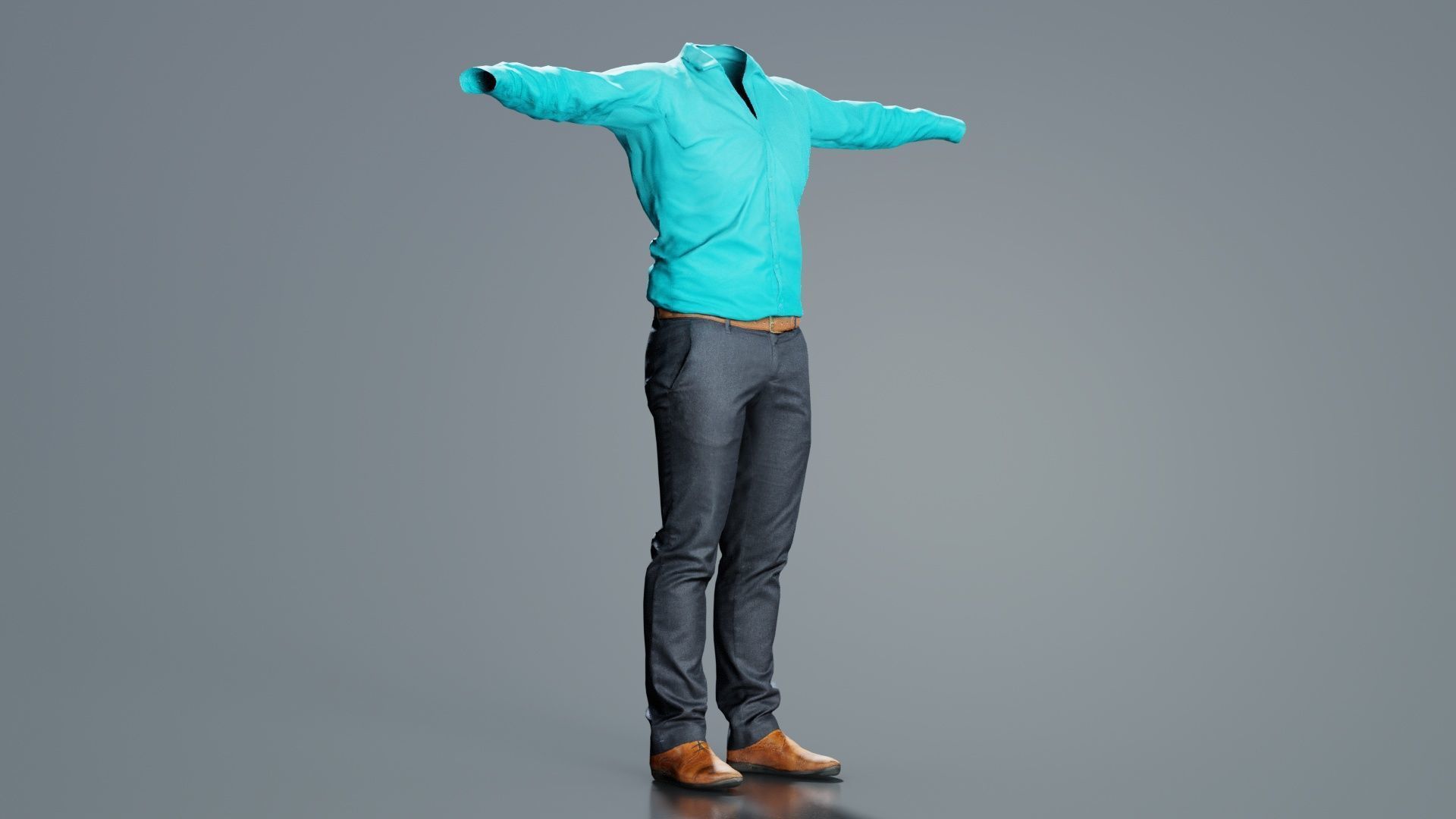 Business Costume 10 Low-poly 3D model_4