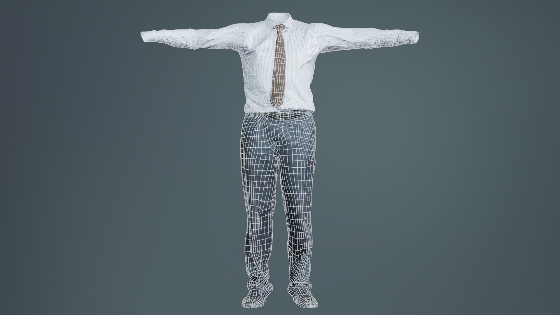 Business Costume 11 Low-poly 3D model_9
