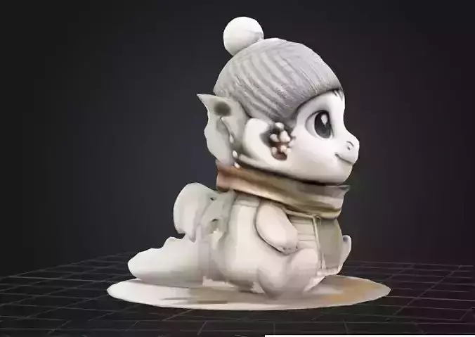 Winter Christmas  Dragon 3D print model