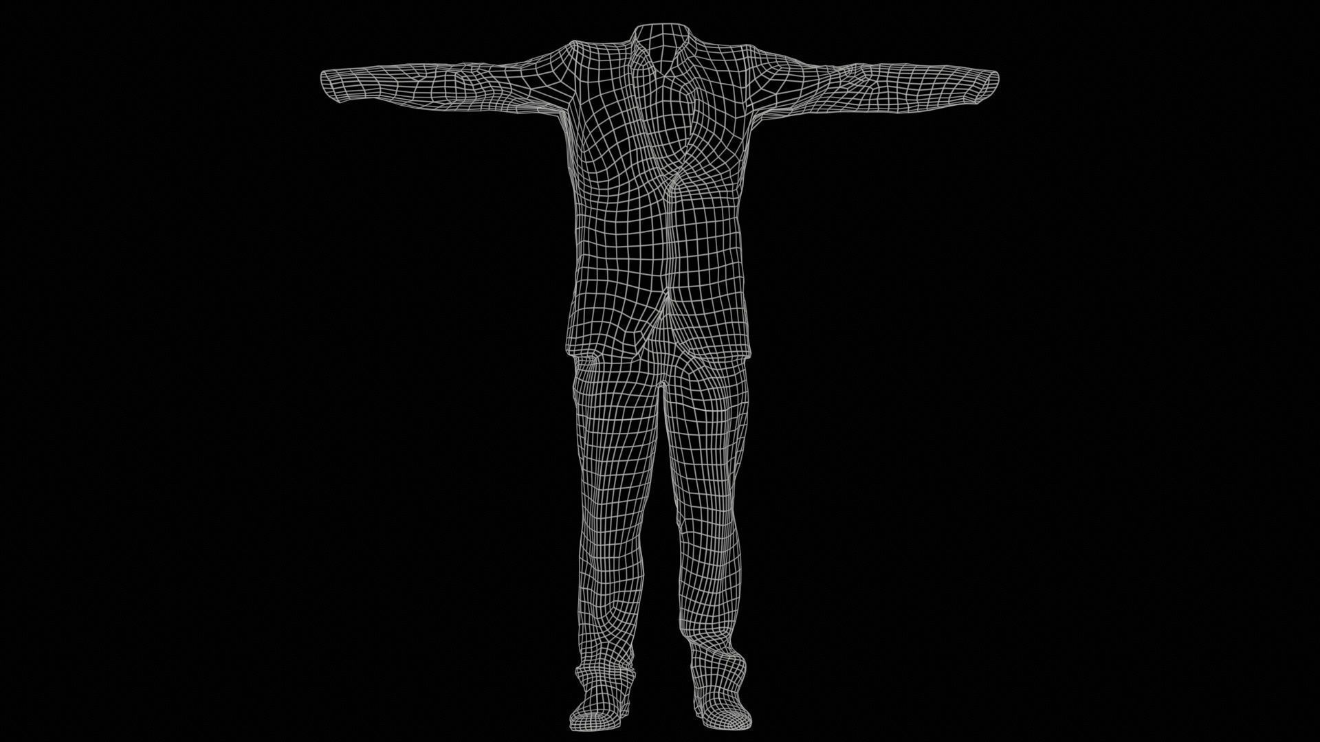 Business Costume 14 Low-poly 3D model_11