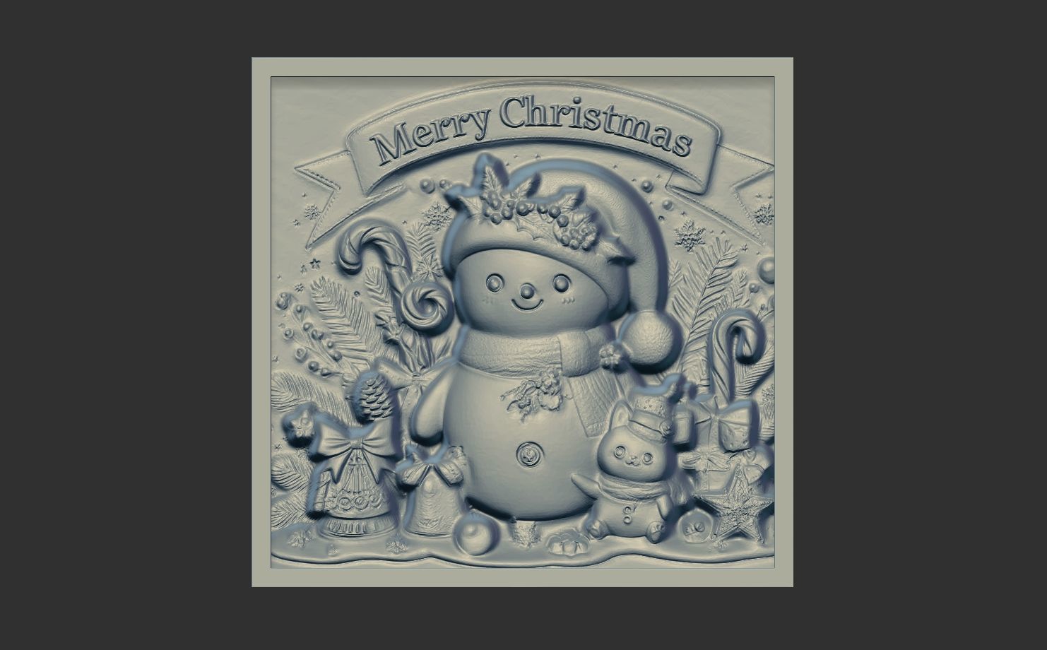 christmas card 1 decor  3D print model_3