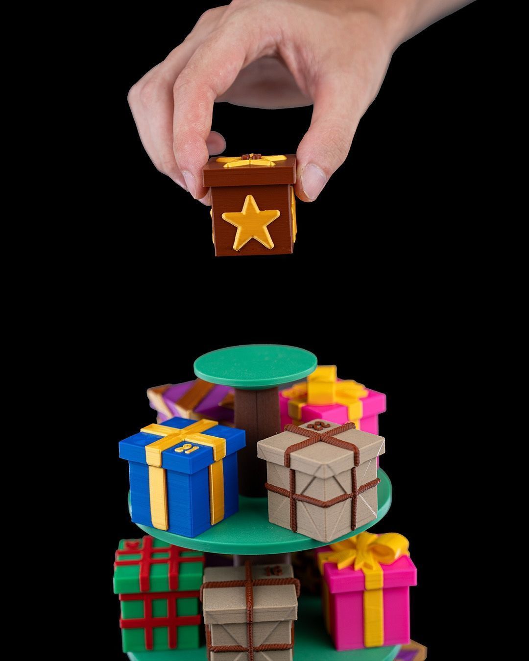 Tree Top Gifts Countdown Containers 3D print model_8