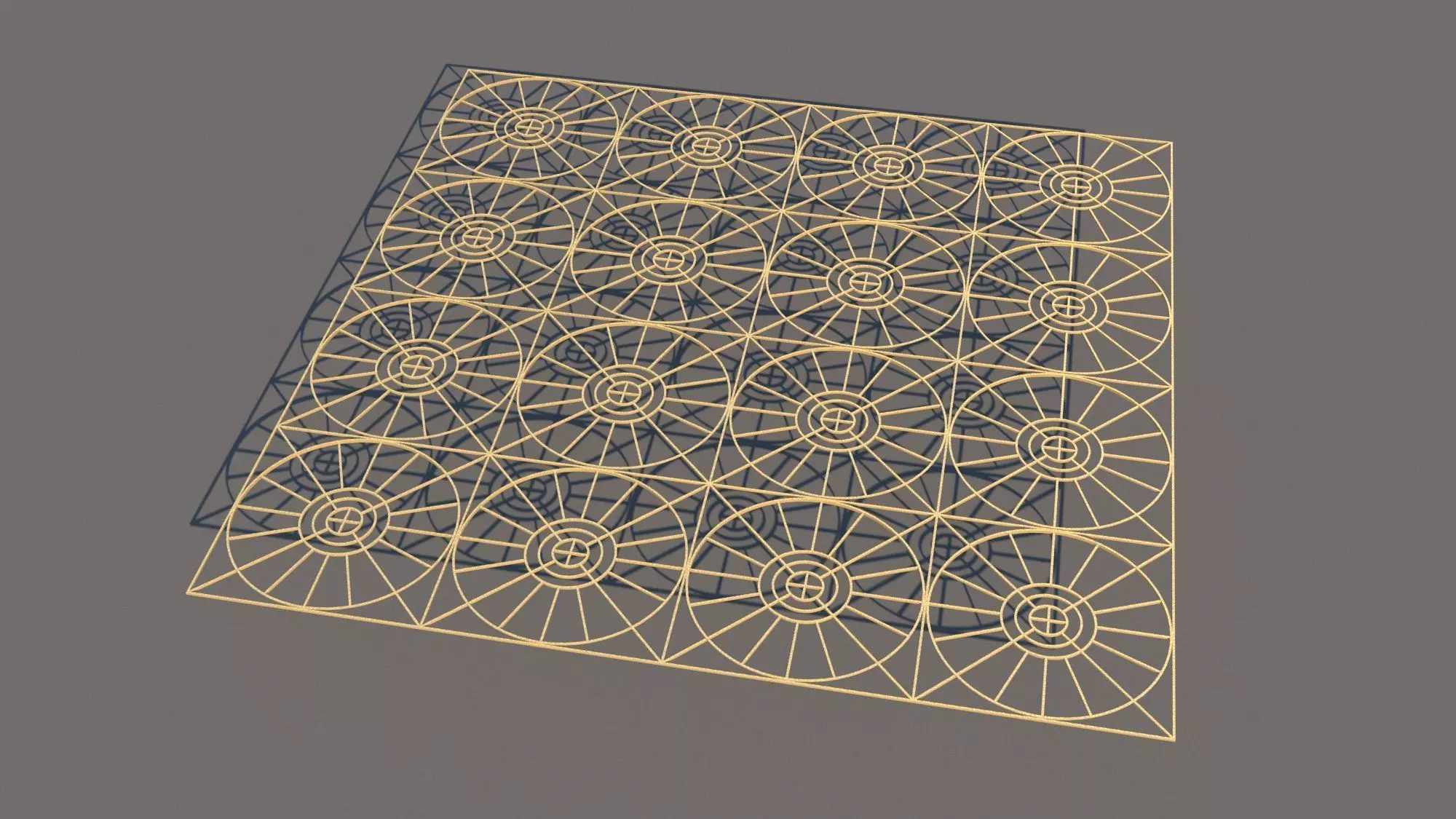 Gold Pattern Decorative Panel 5 Free 3D model_0