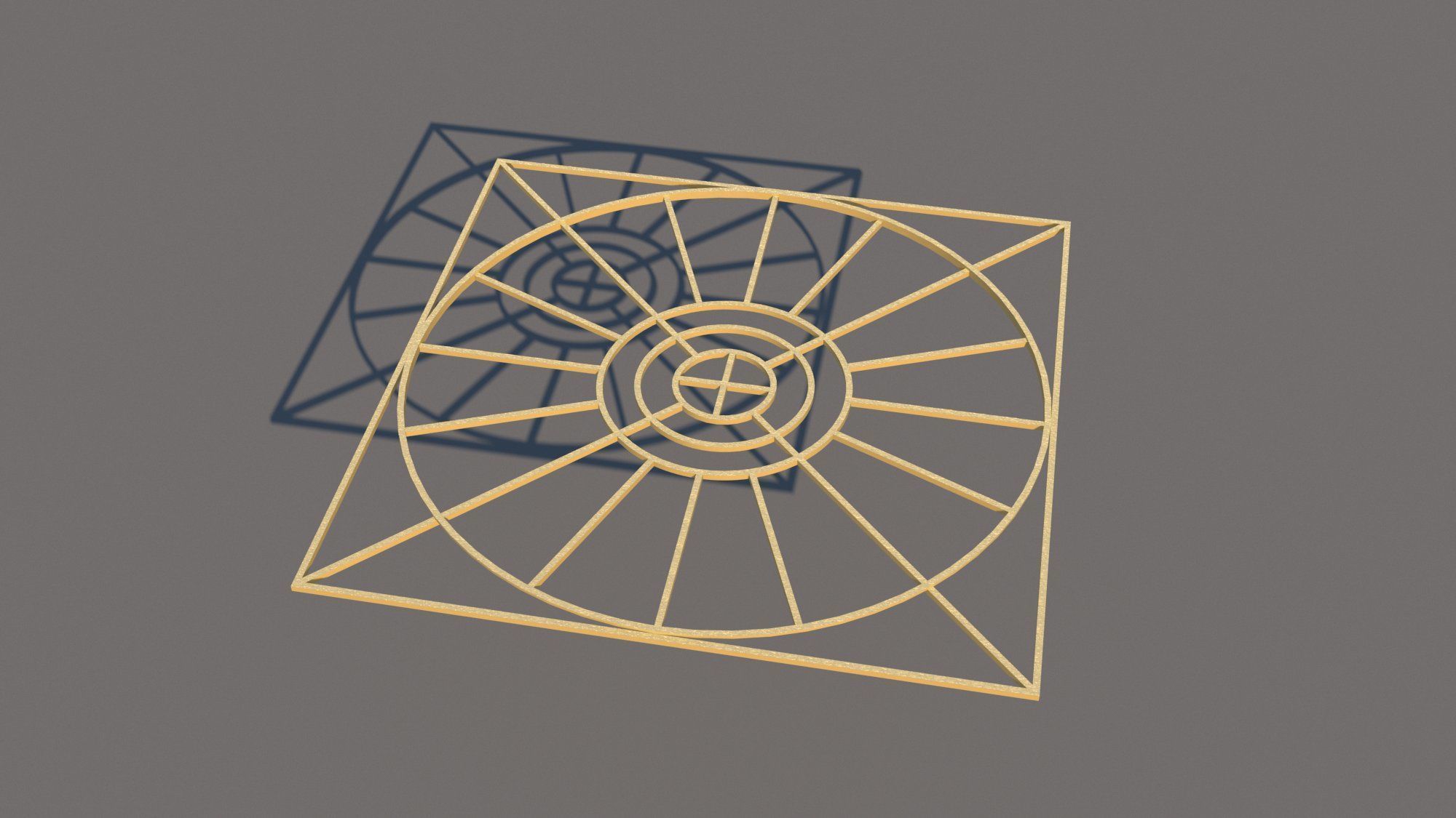 Gold Pattern Decorative Panel 5 Free 3D model_1
