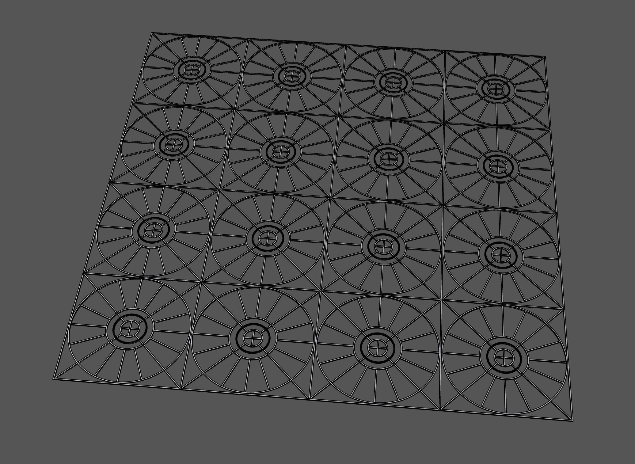 Gold Pattern Decorative Panel 5 Free 3D model_3