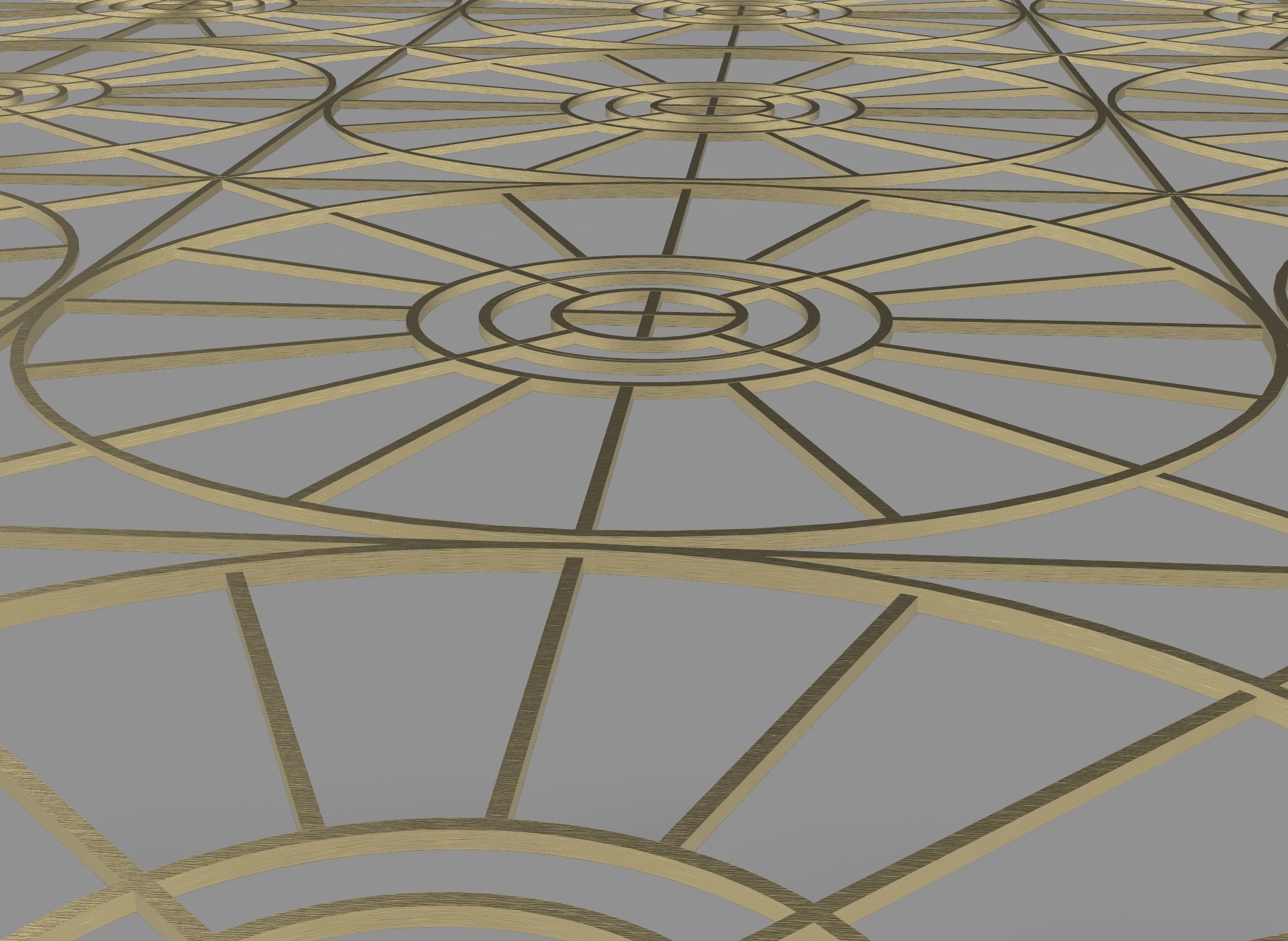Gold Pattern Decorative Panel 5 Free 3D model_2