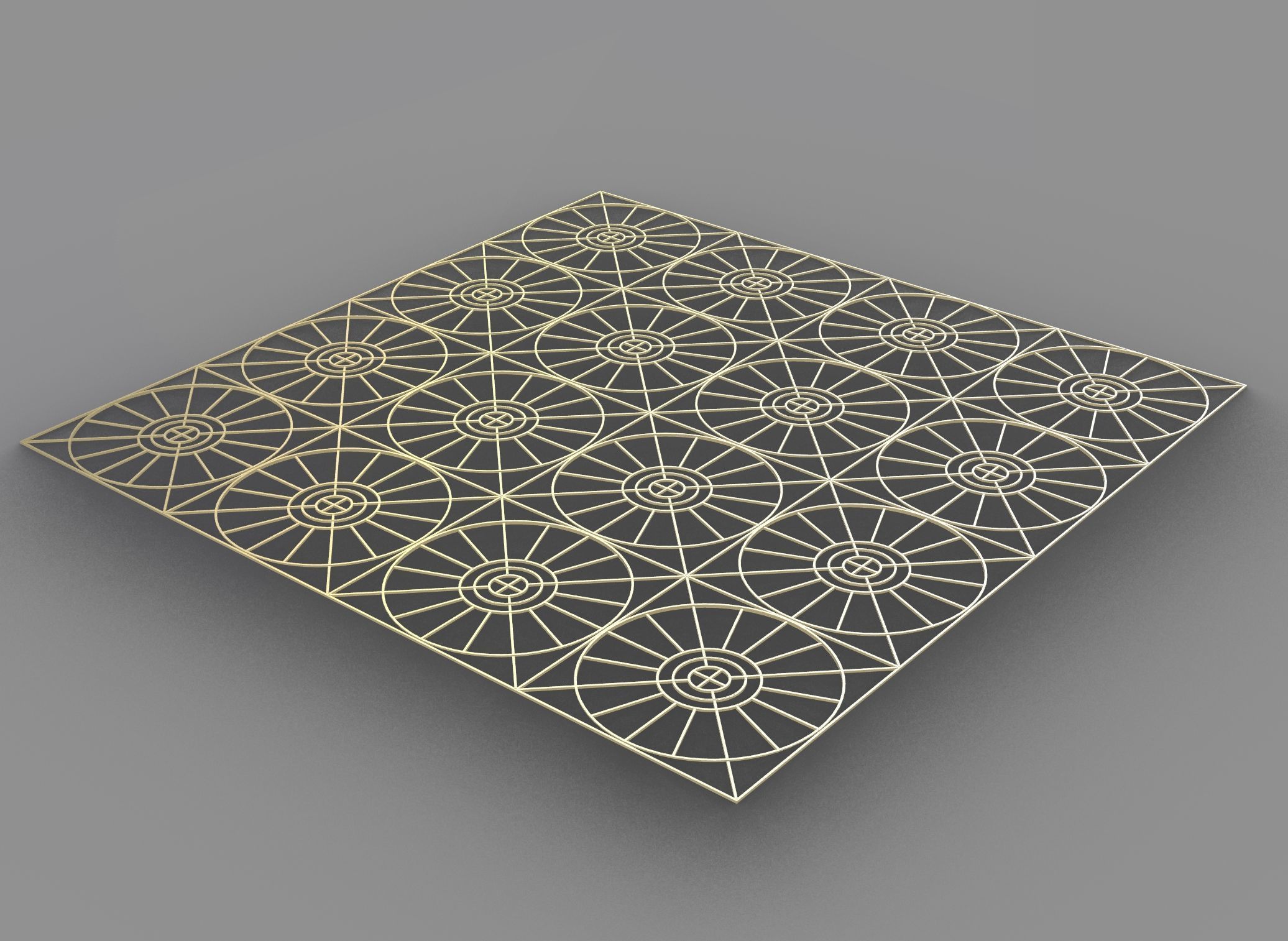 Gold Pattern Decorative Panel 5 Free 3D model_9