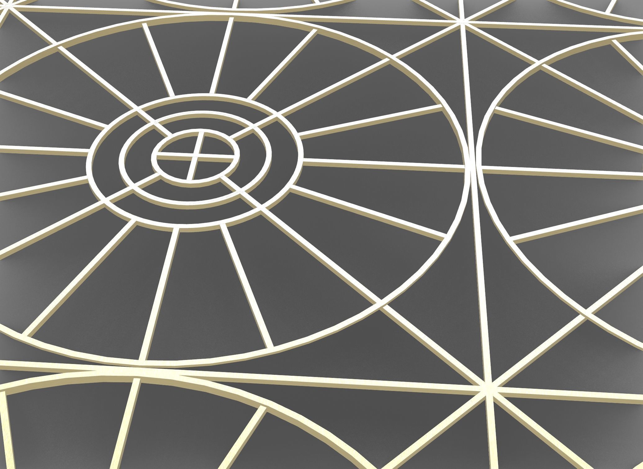 Gold Pattern Decorative Panel 5 Free 3D model_8