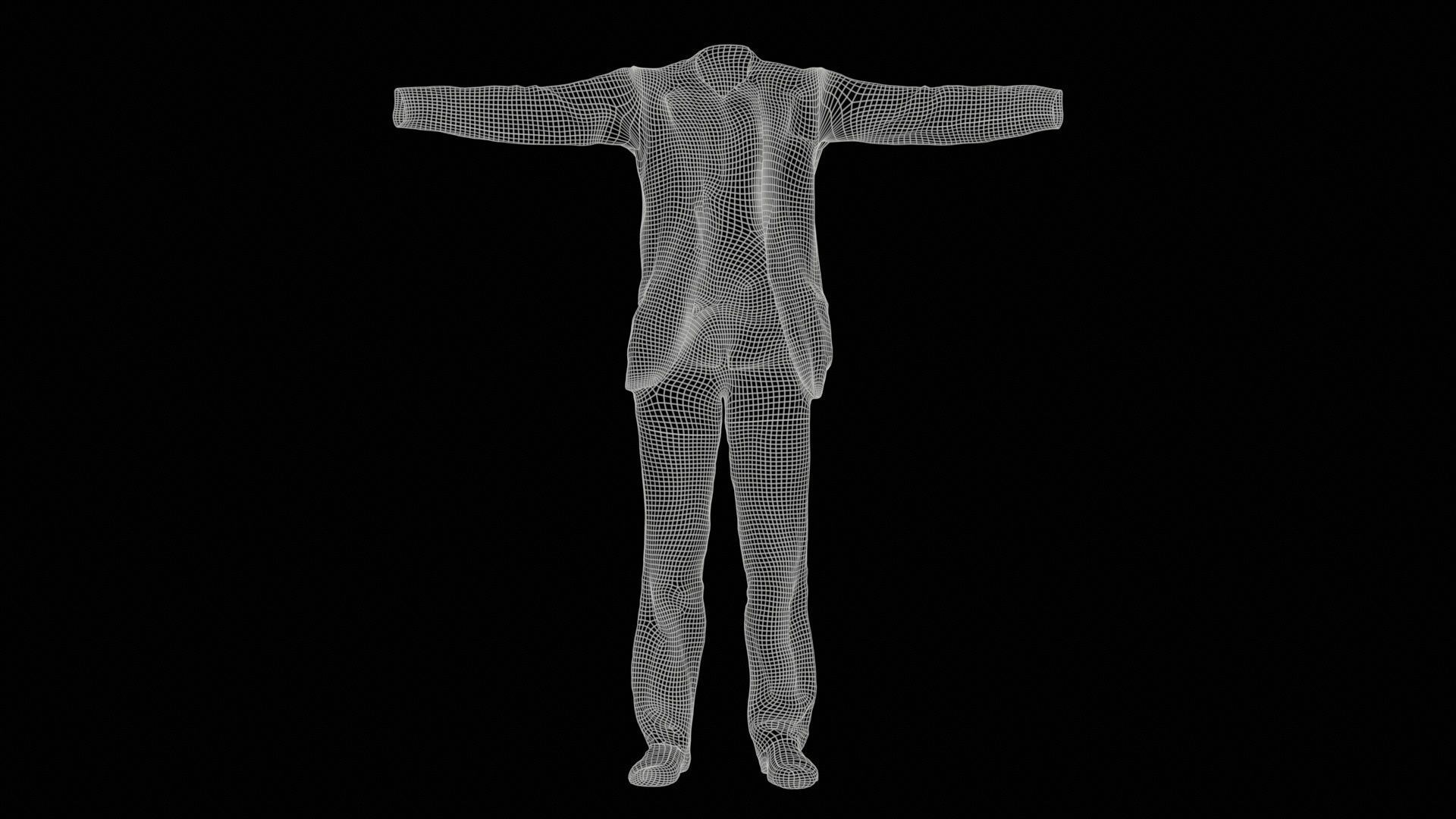 Business Costume 3 Low-poly 3D model_11