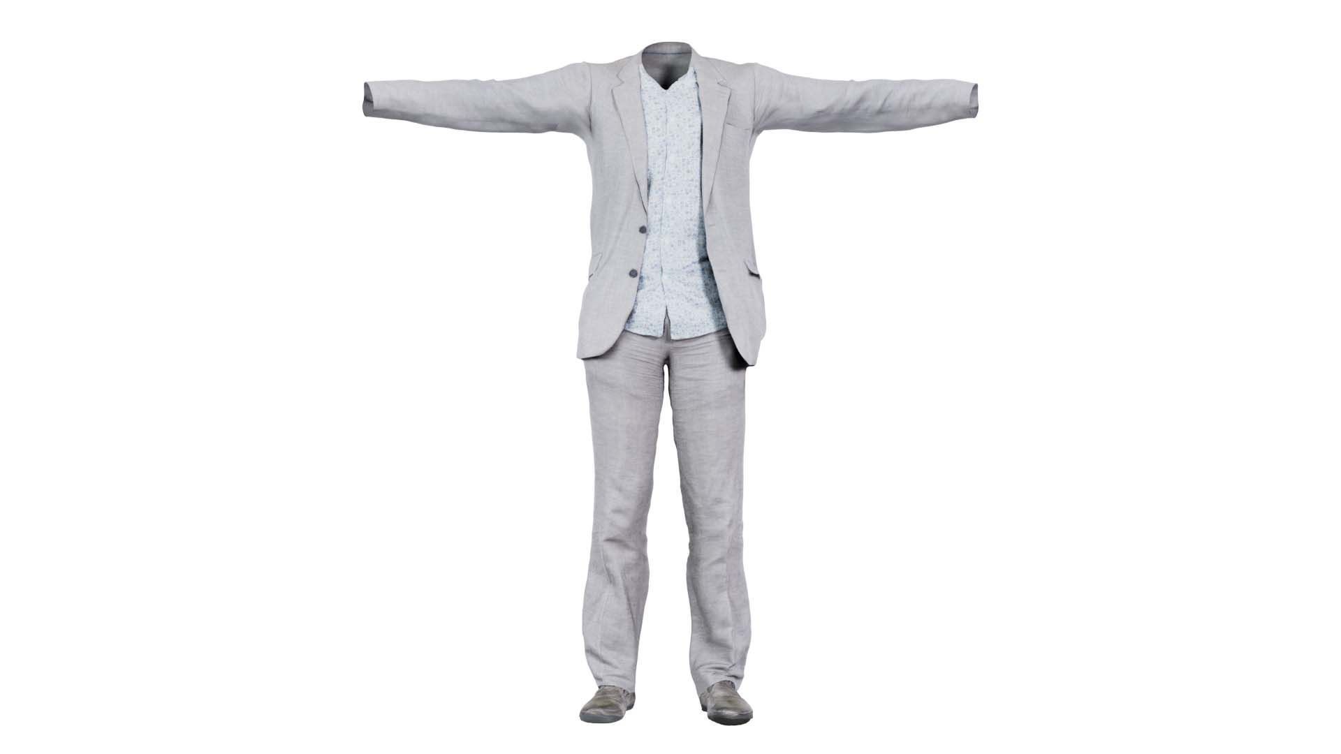 Business Costume 3 Low-poly 3D model_0
