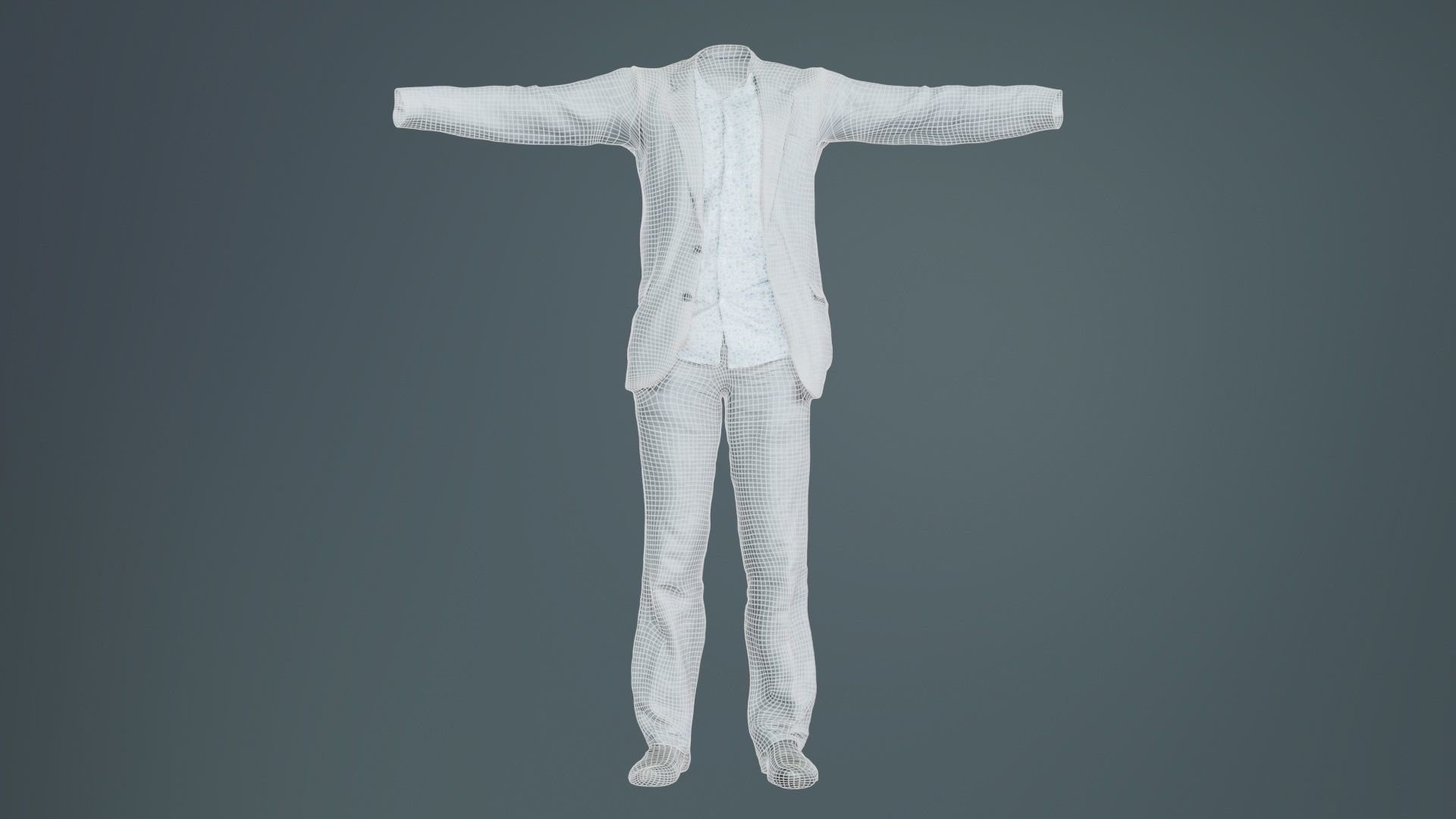 Business Costume 3 Low-poly 3D model_9
