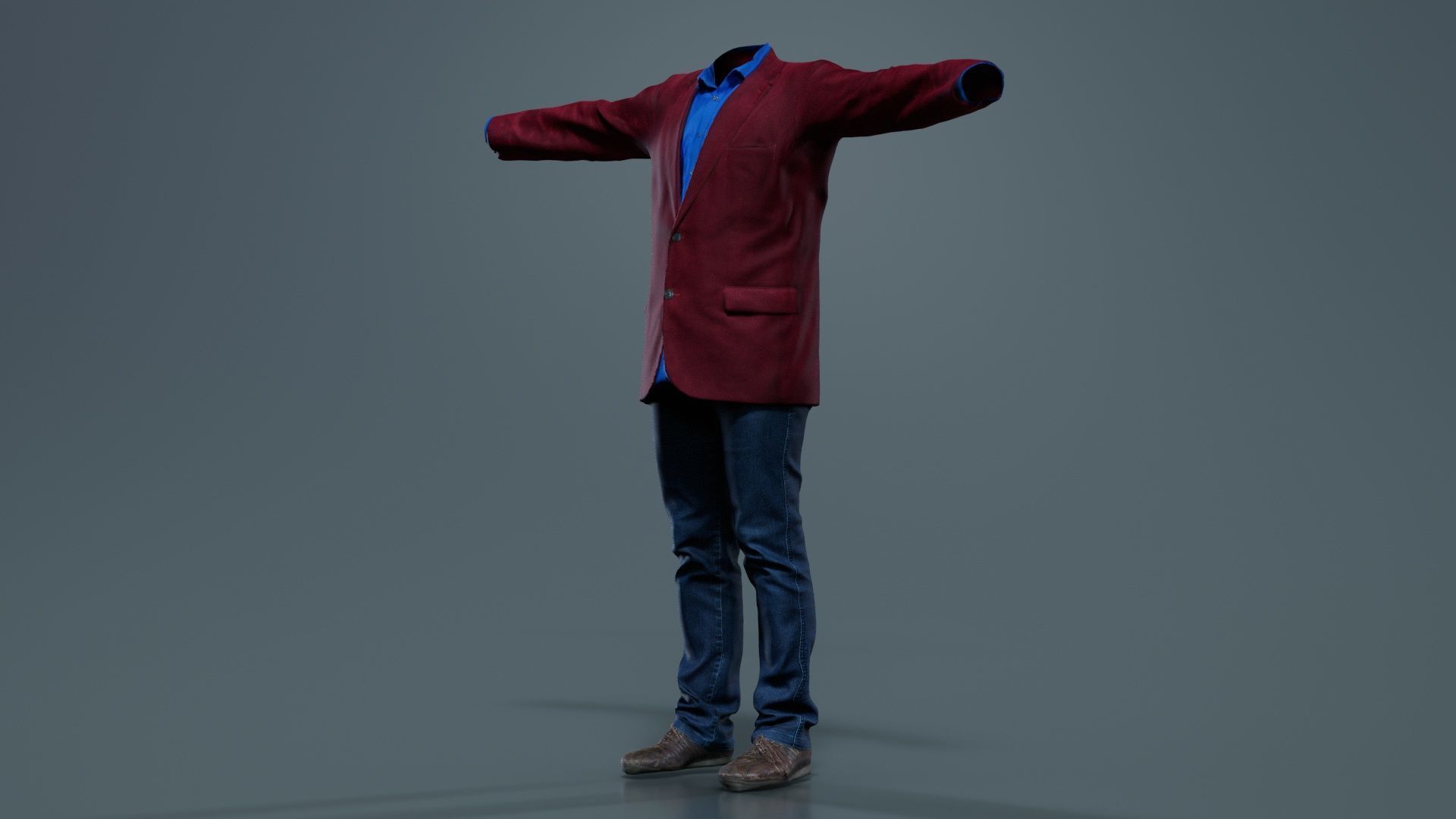 Business Costume 4 Low-poly 3D model_7