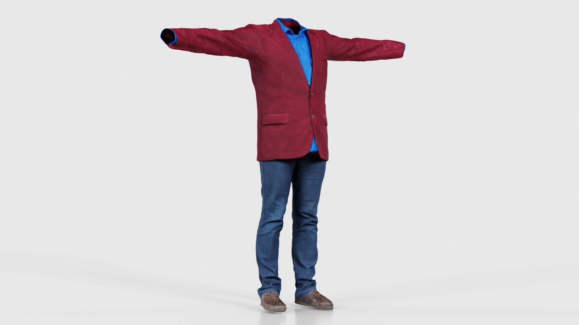 Business Costume 4 Low-poly 3D model_16